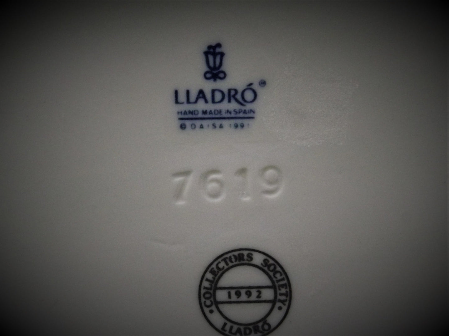 Vintage Lladro "All Aboard" #7619 with original box. Young Boy playing with his trains. Completely intact! Excellent condition!