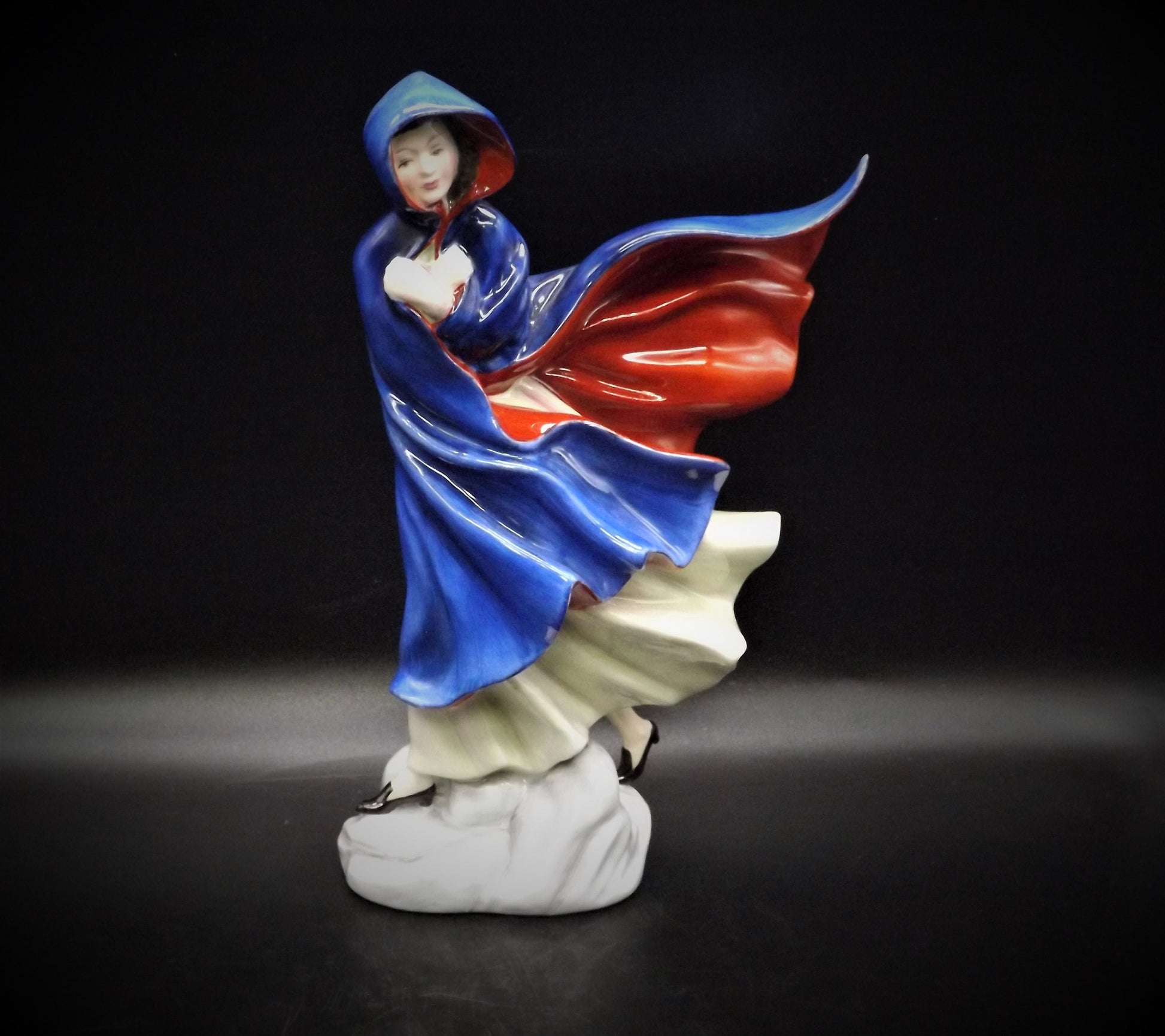 Vintage Royal Doulton Figurine "May" HN2746: Fine Bone China, Blue Hood