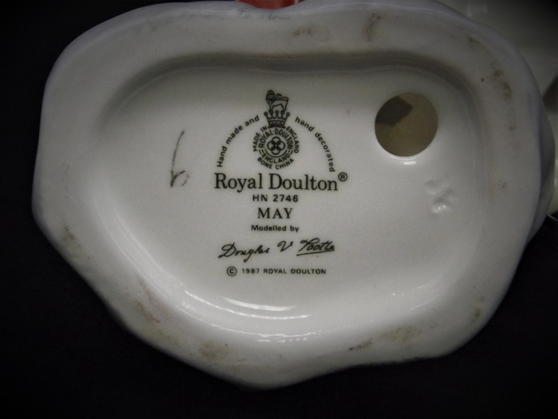 Vintage Royal Doulton Figurine "May" HN2746: Fine Bone China, Blue Hood