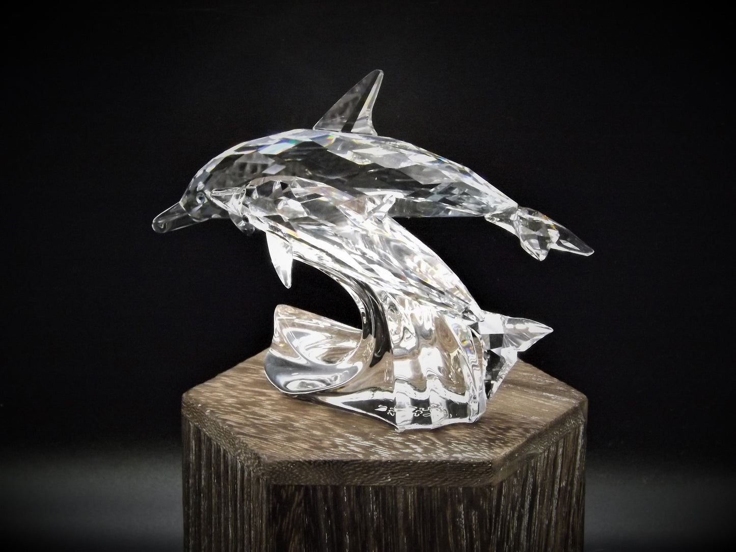 Vintage Swarovski Crystal Dolphin Figurine SCS 1990 "Lead Me"