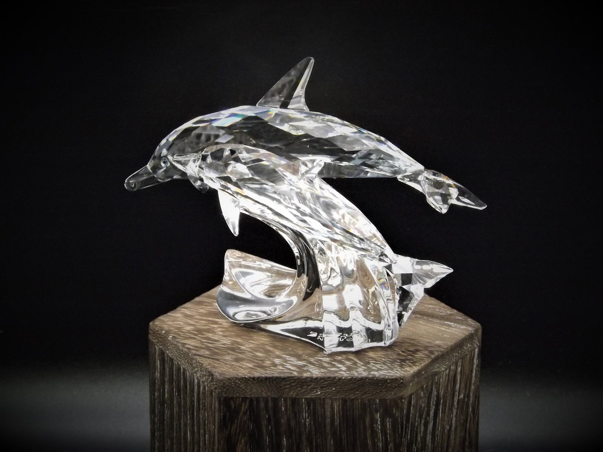 Vintage Swarovski Crystal Dolphin Figurine SCS 1990 "Lead Me"