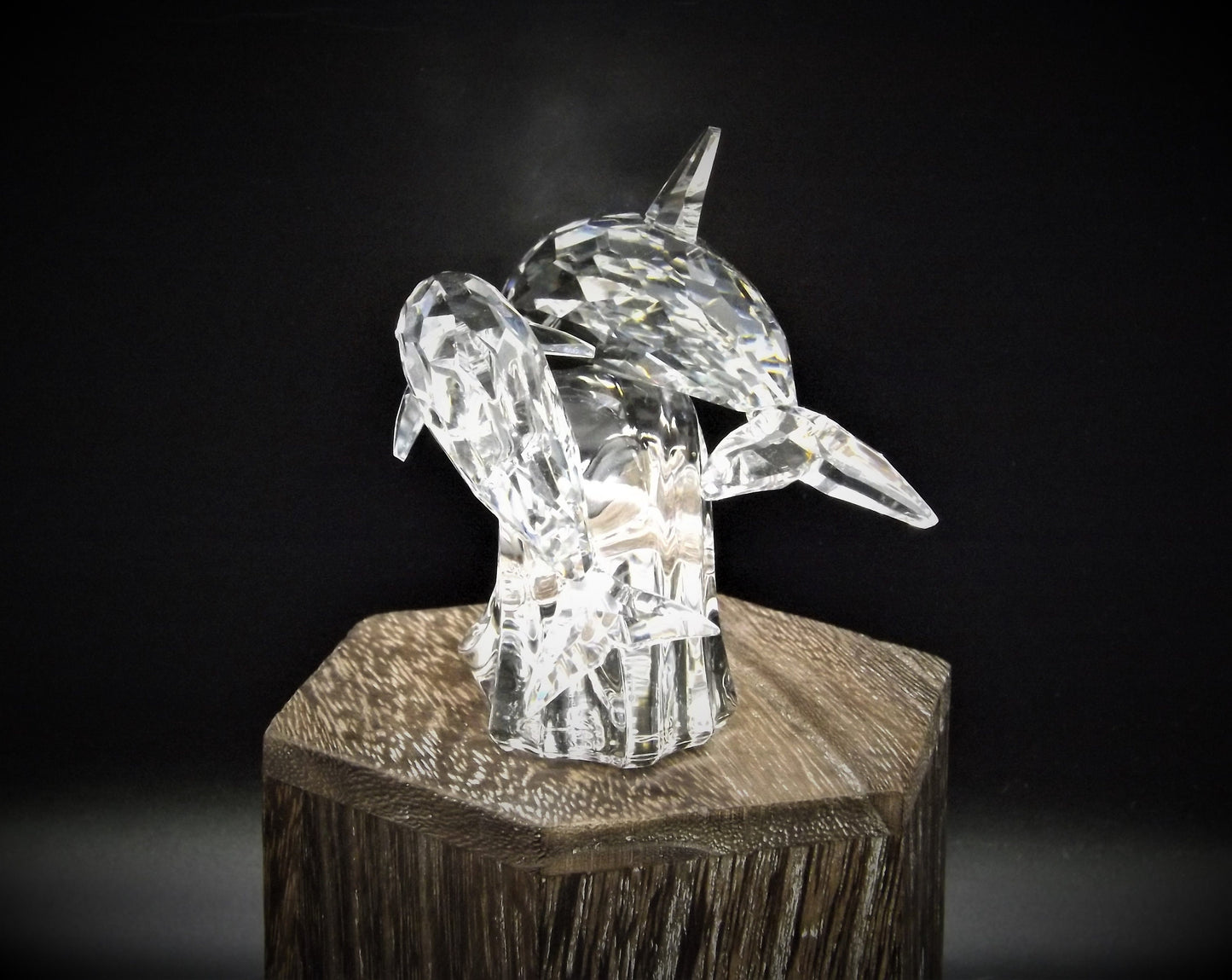 Vintage Swarovski Crystal Dolphin Figurine SCS 1990 "Lead Me"