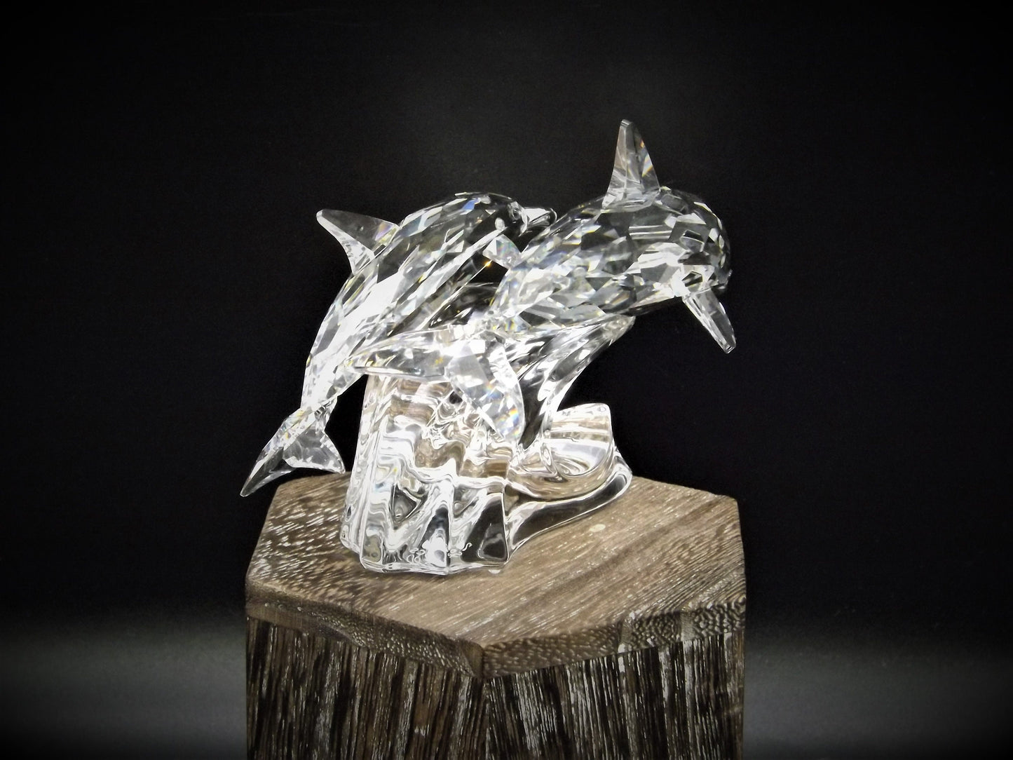 Vintage Swarovski Crystal Dolphin Figurine SCS 1990 "Lead Me"