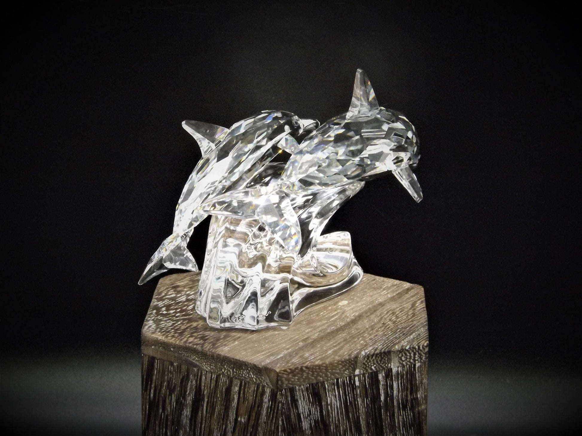 Vintage Swarovski Crystal Dolphin Figurine SCS 1990 "Lead Me"