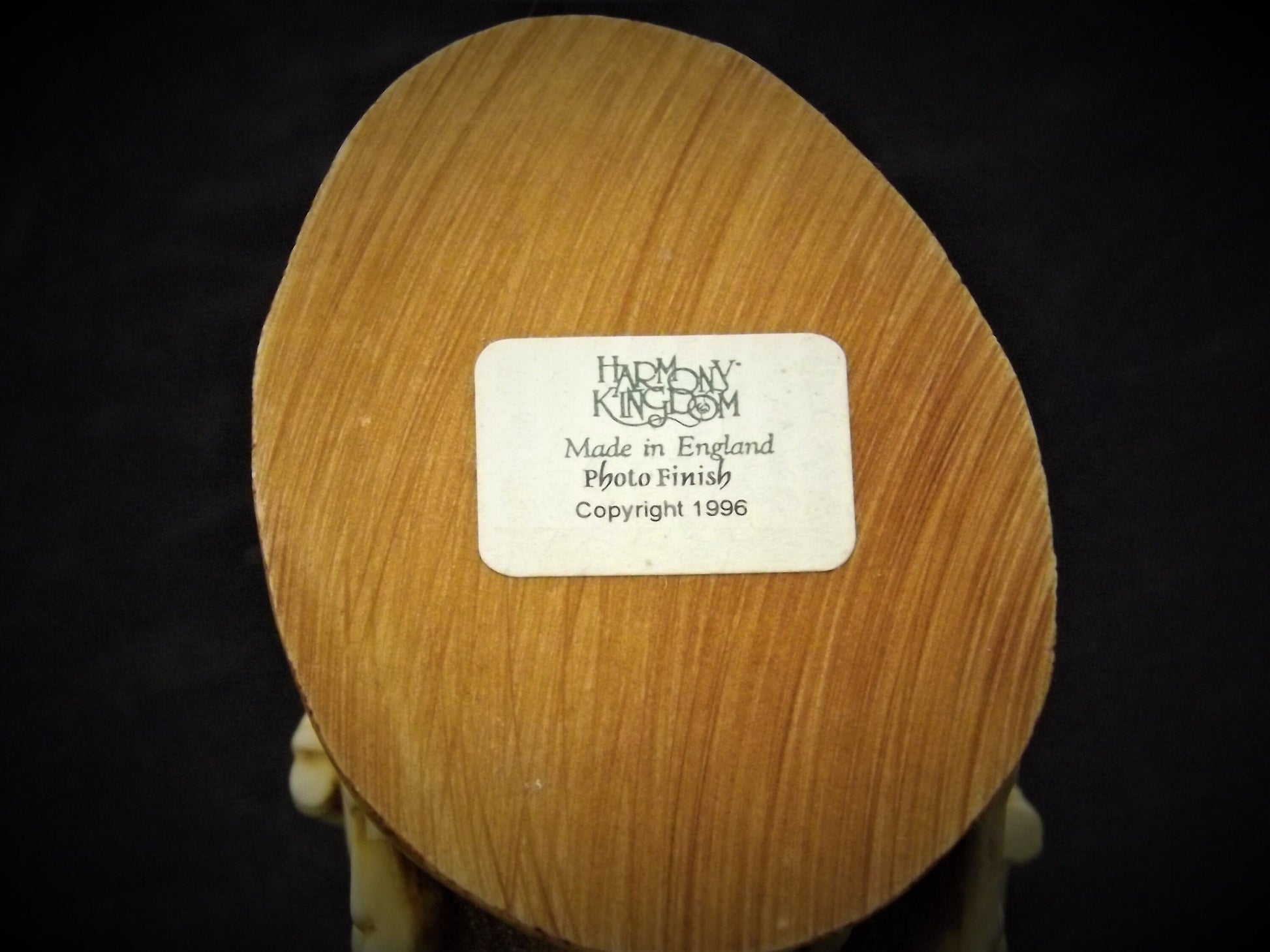 Retired 1996 Harmony Kingdom "Photo Finish" Horse Racing piece Excellent condition no box.