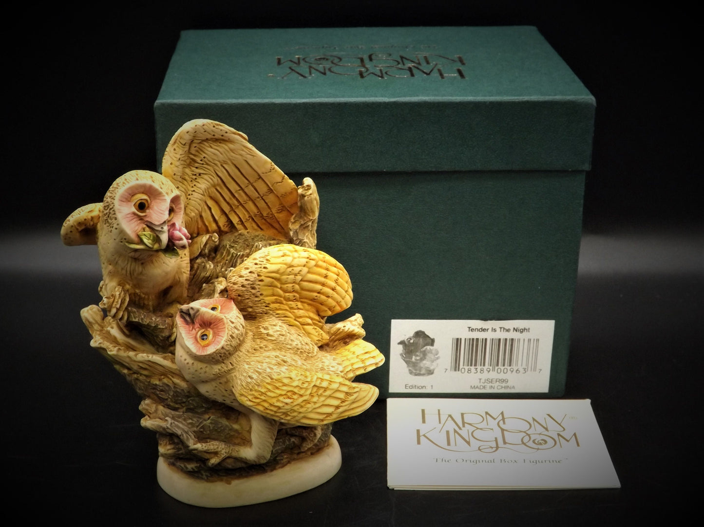 Harmony Kingdom Tender is the Night Owls Figurine - 1999 Romance Annual