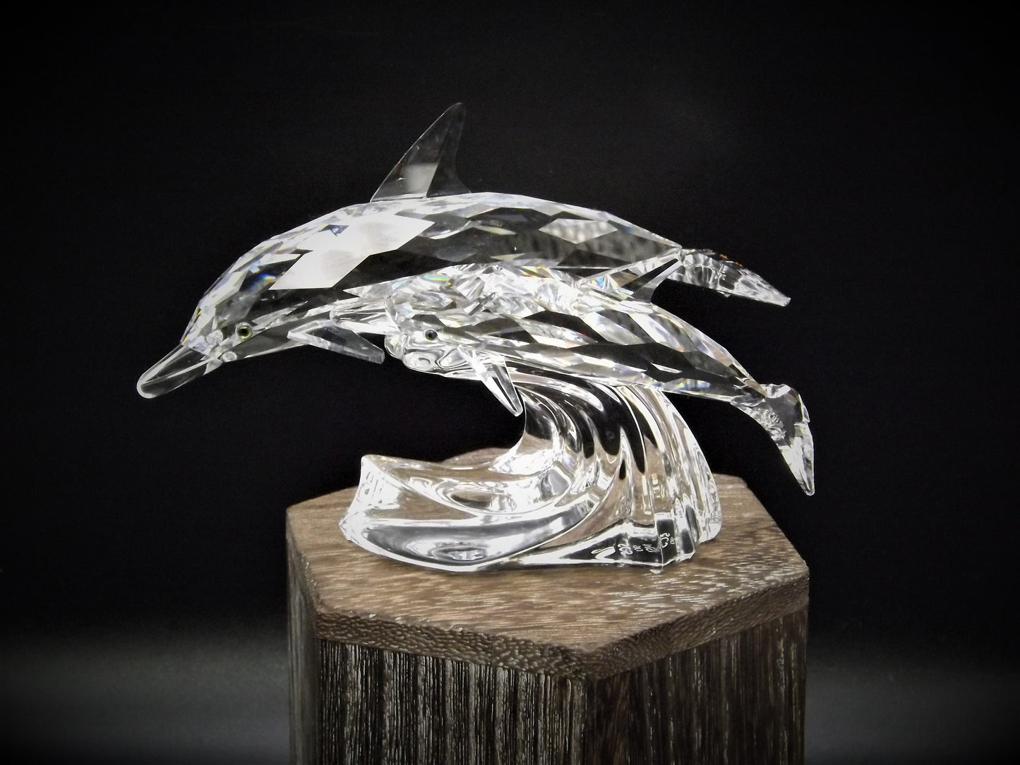 Vintage Swarovski Crystal Dolphin Figurine SCS 1990 "Lead Me"