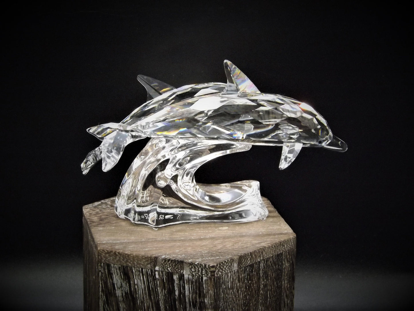 Vintage Swarovski Crystal Dolphin Figurine SCS 1990 "Lead Me"