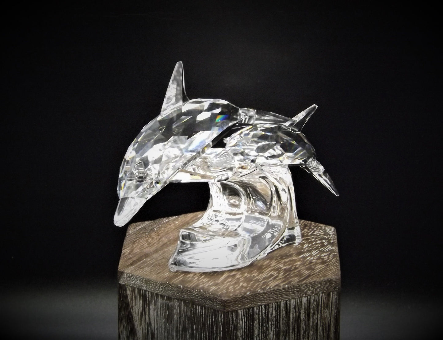Vintage Swarovski Crystal Dolphin Figurine SCS 1990 "Lead Me"