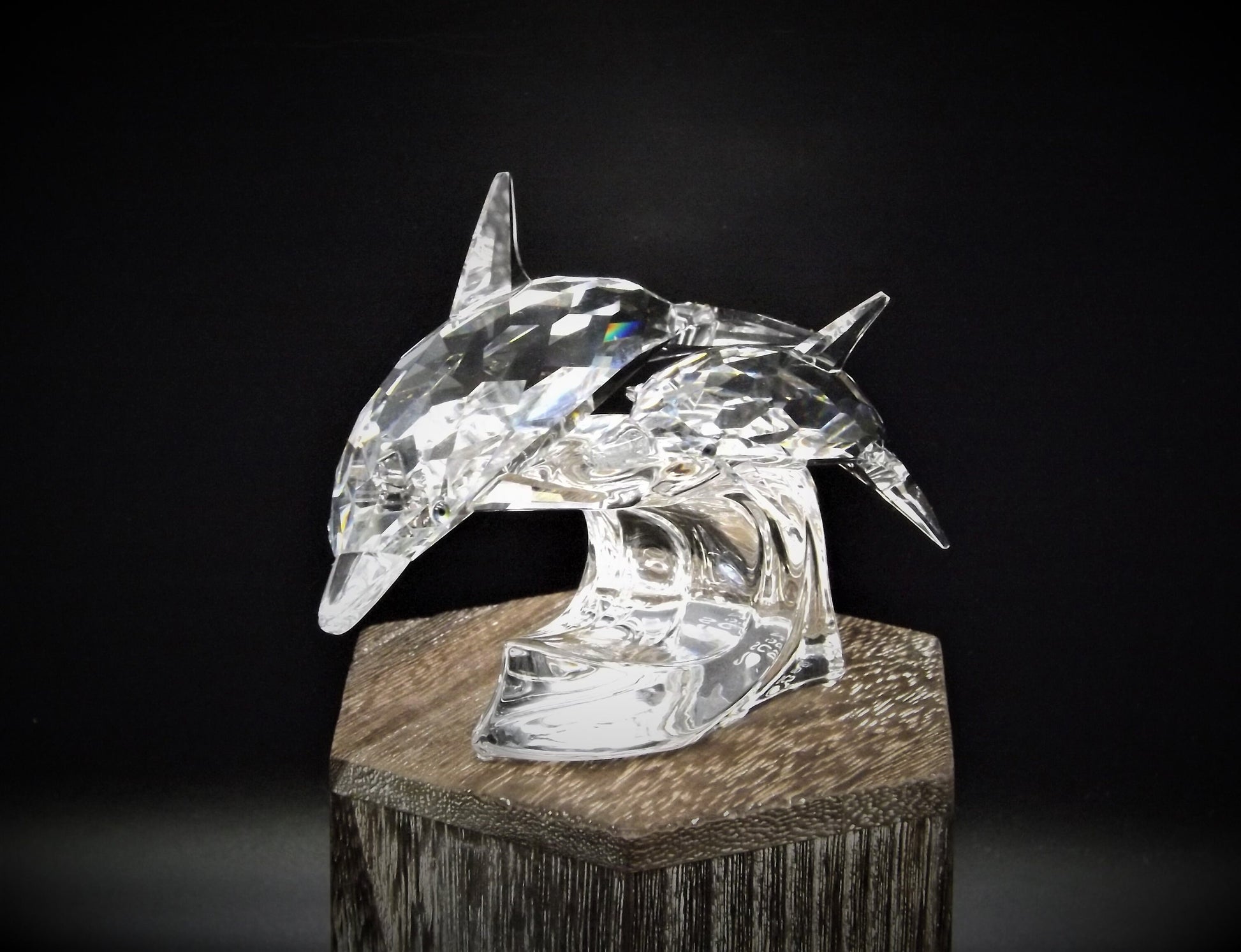 Vintage Swarovski Crystal Dolphin Figurine SCS 1990 "Lead Me"