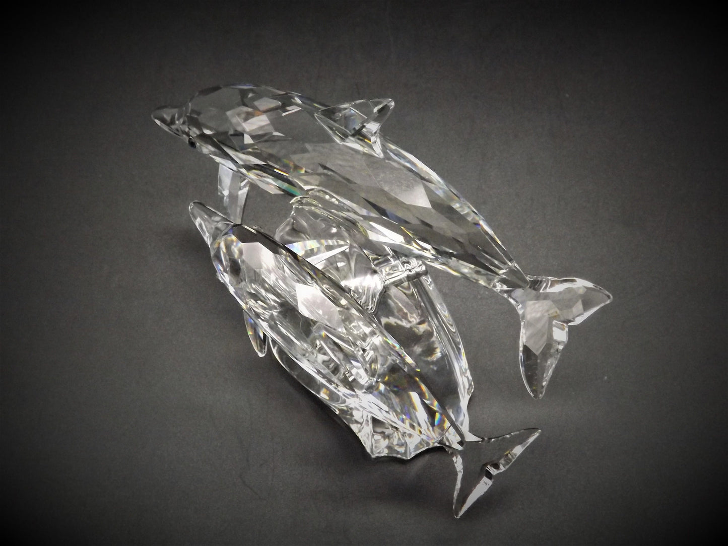 Vintage Swarovski Crystal Dolphin Figurine SCS 1990 "Lead Me"