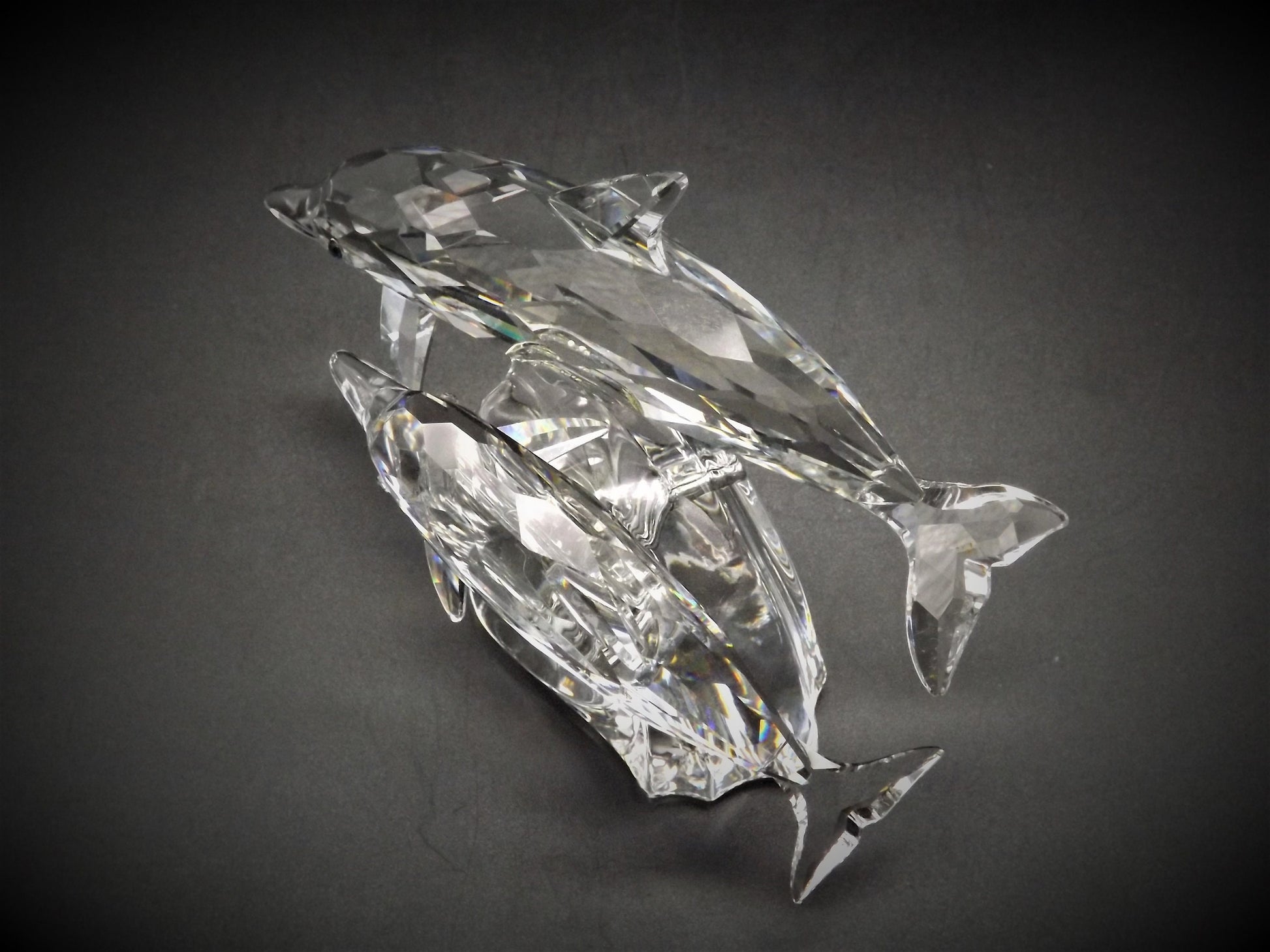Vintage Swarovski Crystal Dolphin Figurine SCS 1990 "Lead Me"