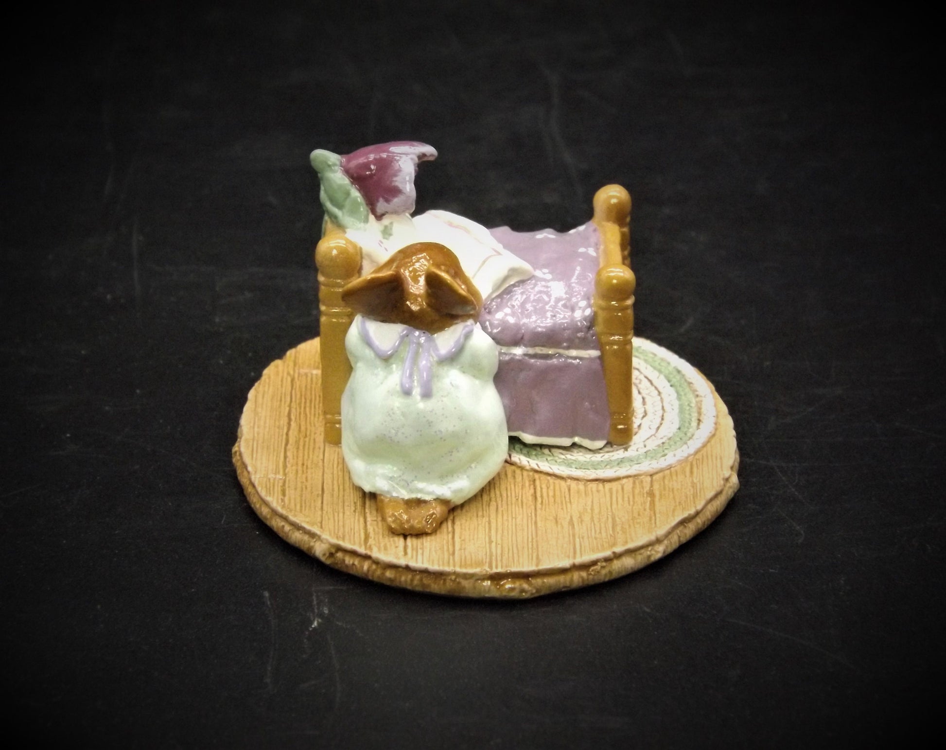 Vintage Wee Forest Folk Mouse Figurine: "Night Prayer" M-178, Hand-Painted, with Box