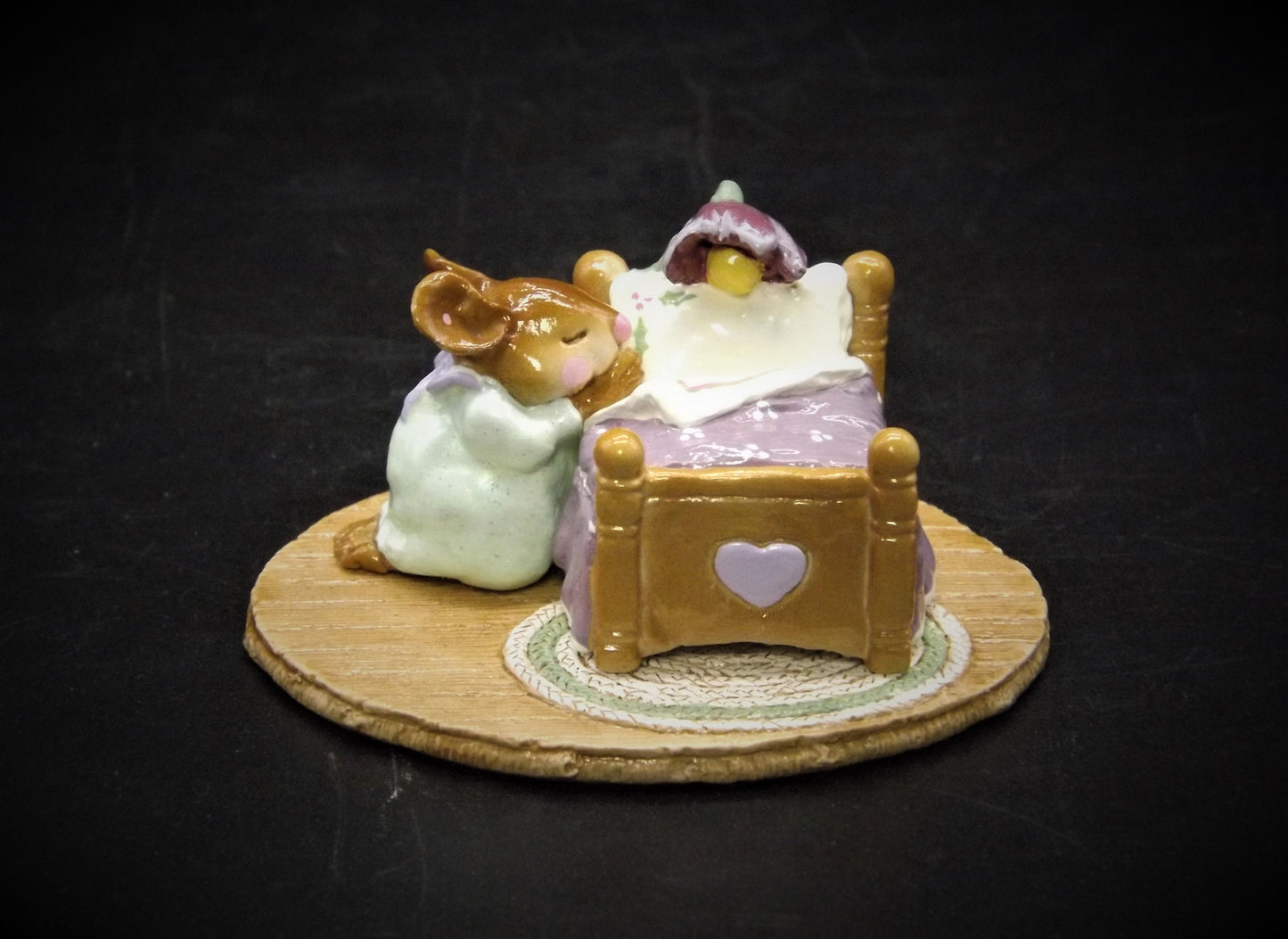 Vintage Wee Forest Folk Mouse Figurine: "Night Prayer" M-178, Hand-Painted, with Box