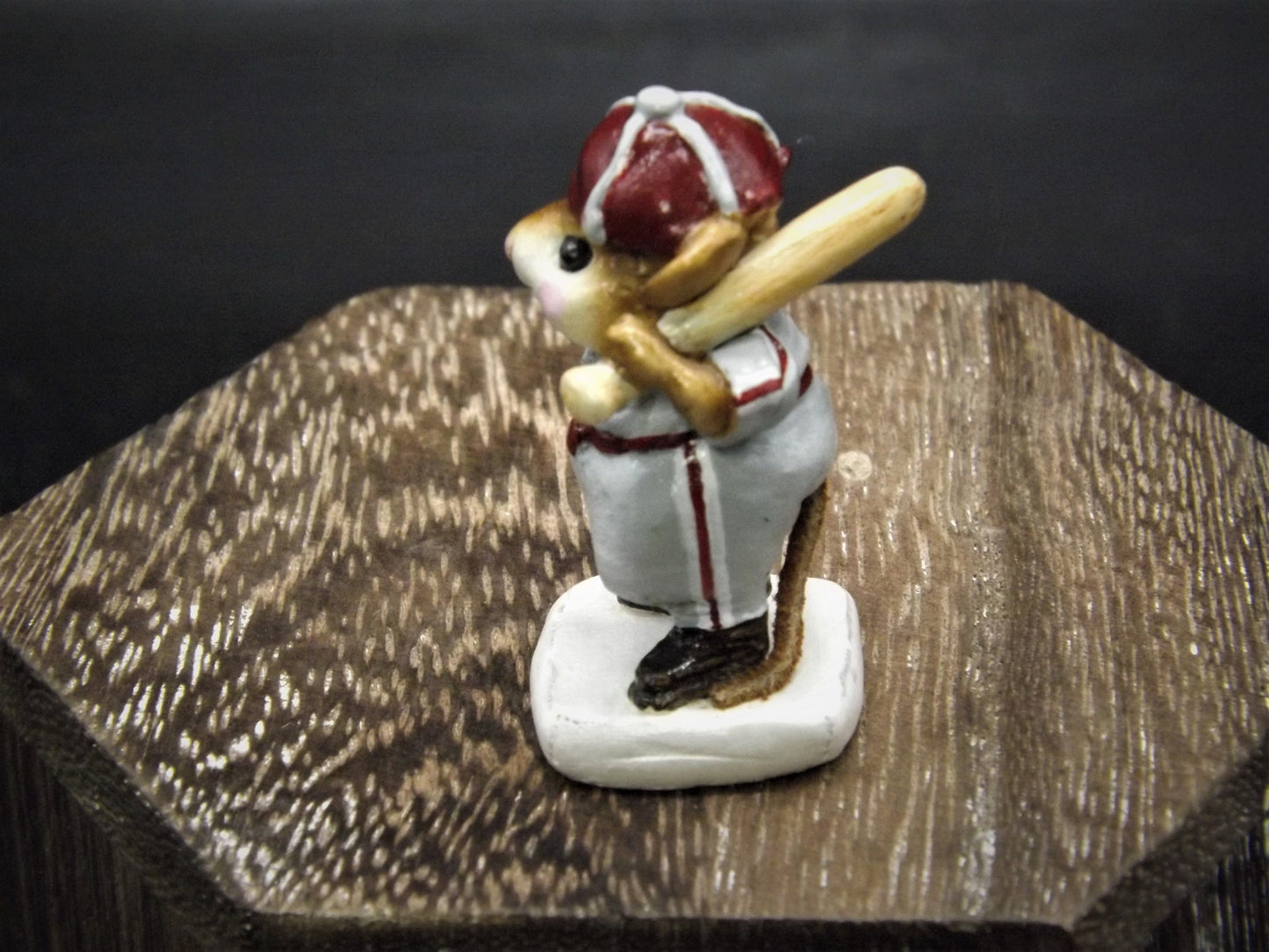 Vintage Wee Forest Folk Baseball Mouse Figurine: Joe Di Mousio, 1989