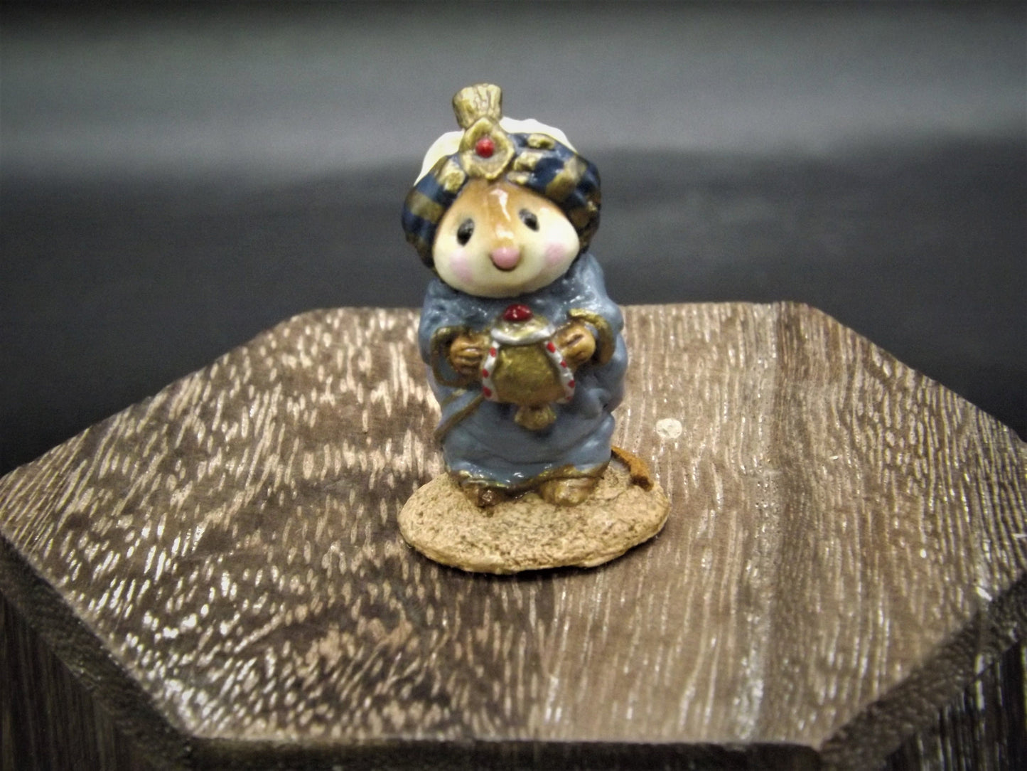 Vintage Wee Forest Folk Mouse Figurine: Wise Man with Turban, 1987