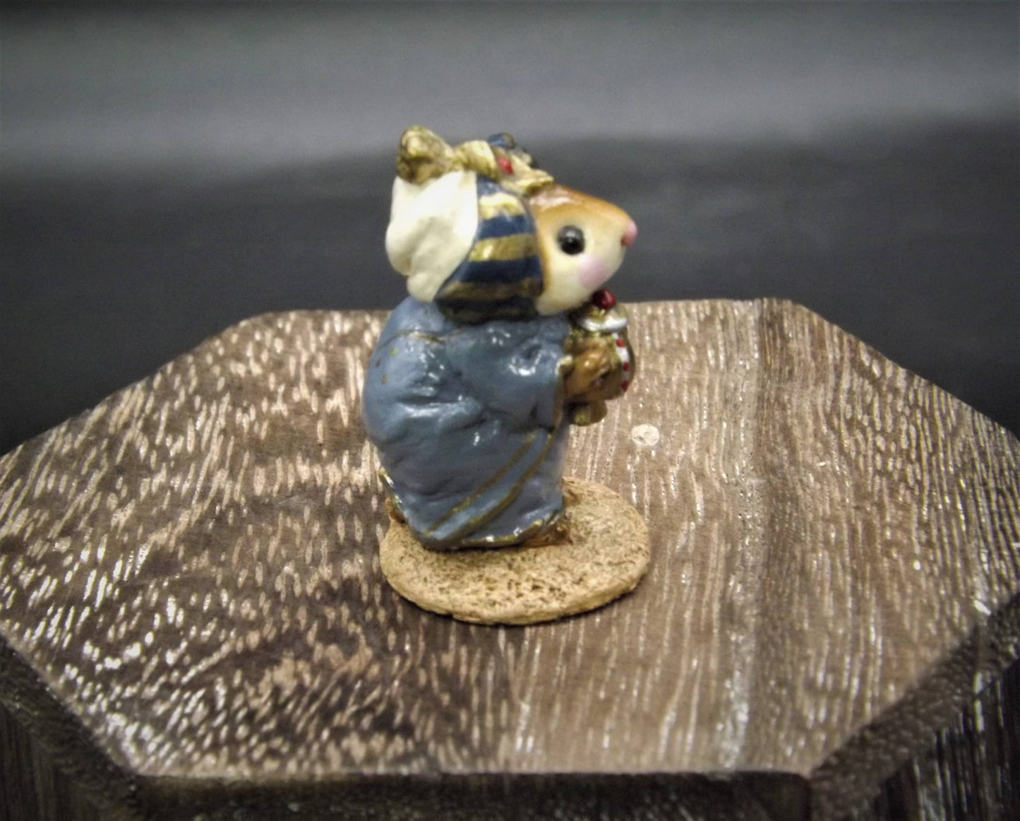 Vintage Wee Forest Folk Mouse Figurine: Wise Man with Turban, 1987