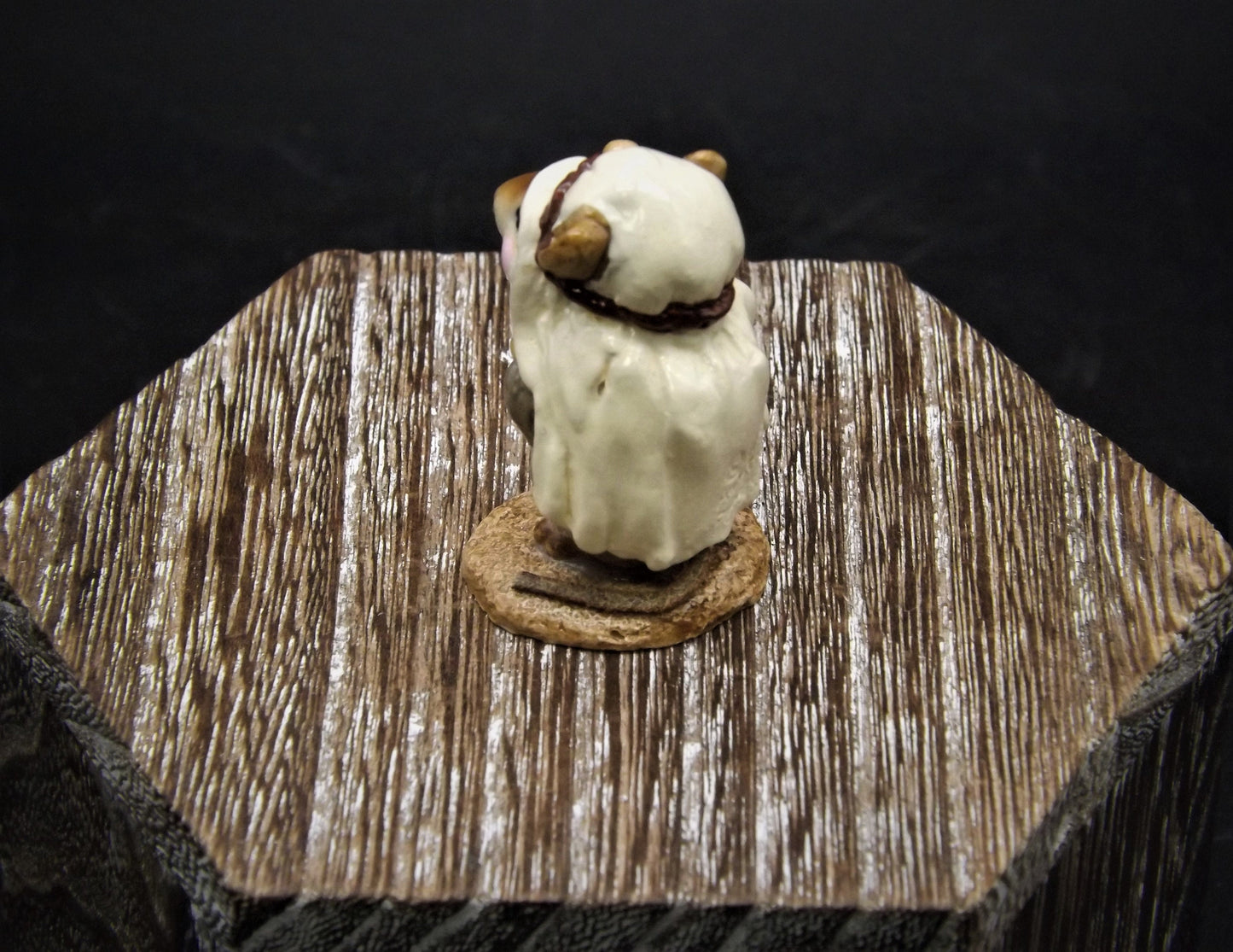 Vintage Wee Forest Folk Mouse Figurine: Shepard Standing, Christmas Decor