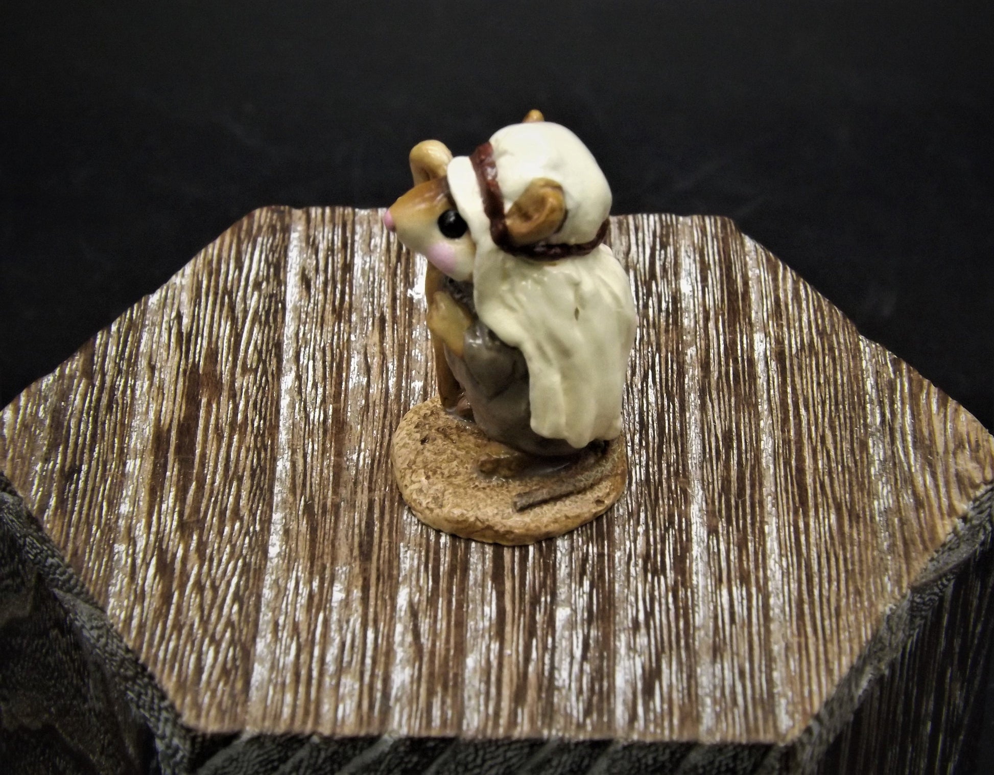 Vintage Wee Forest Folk Mouse Figurine: Shepard Standing, Christmas Decor