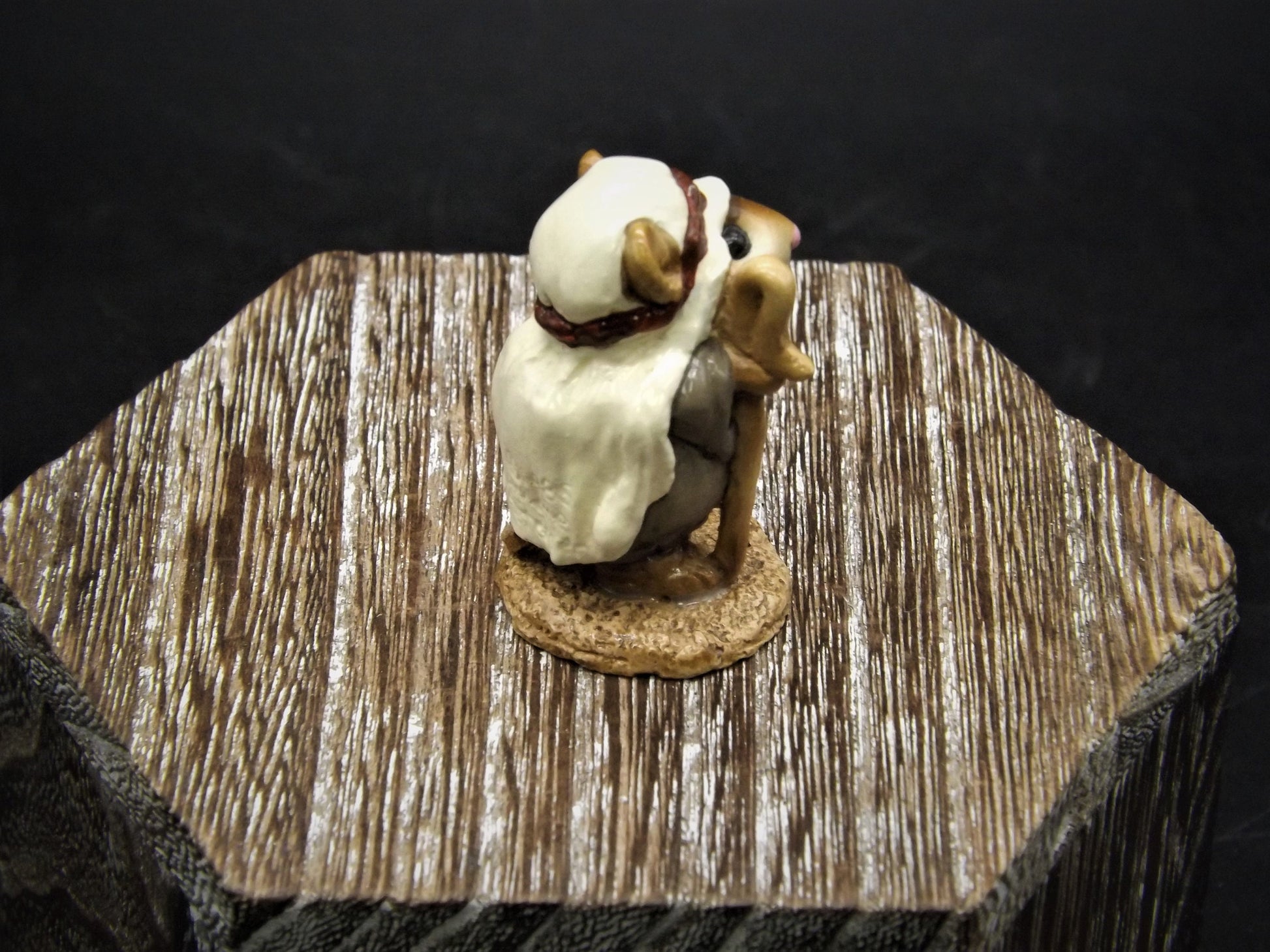 Vintage Wee Forest Folk Mouse Figurine: Shepard Standing, Christmas Decor
