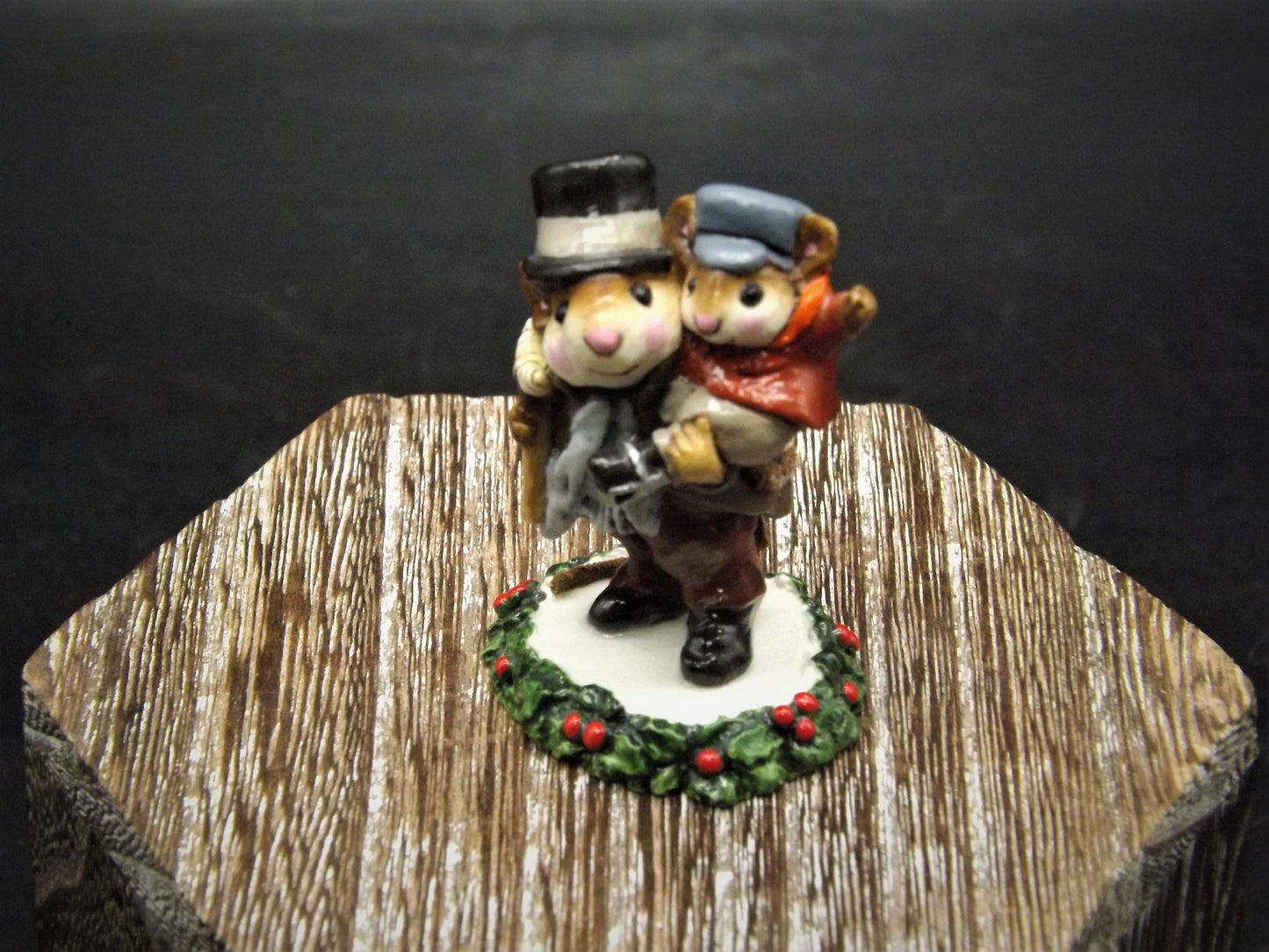 Vintage Wee Forest Folk Figurine: Bob Cratchit and Tiny Tim, 1987