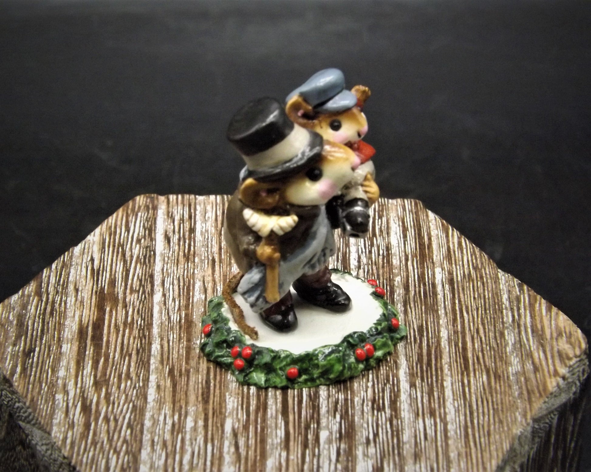 Vintage Wee Forest Folk Figurine: Bob Cratchit and Tiny Tim, 1987