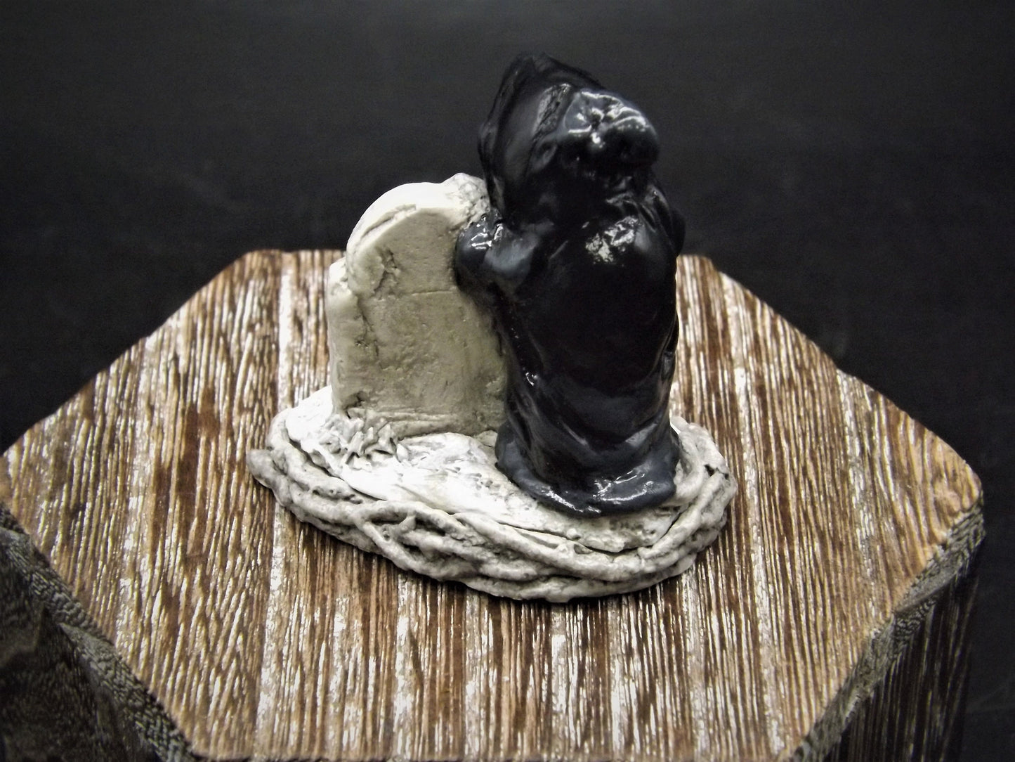 Vintage 1987 CC-06 Wee Forest Folk "Ghost of Christmas Yet To Come" Hand Painted spectral mouse from the story "a Christmas carol".