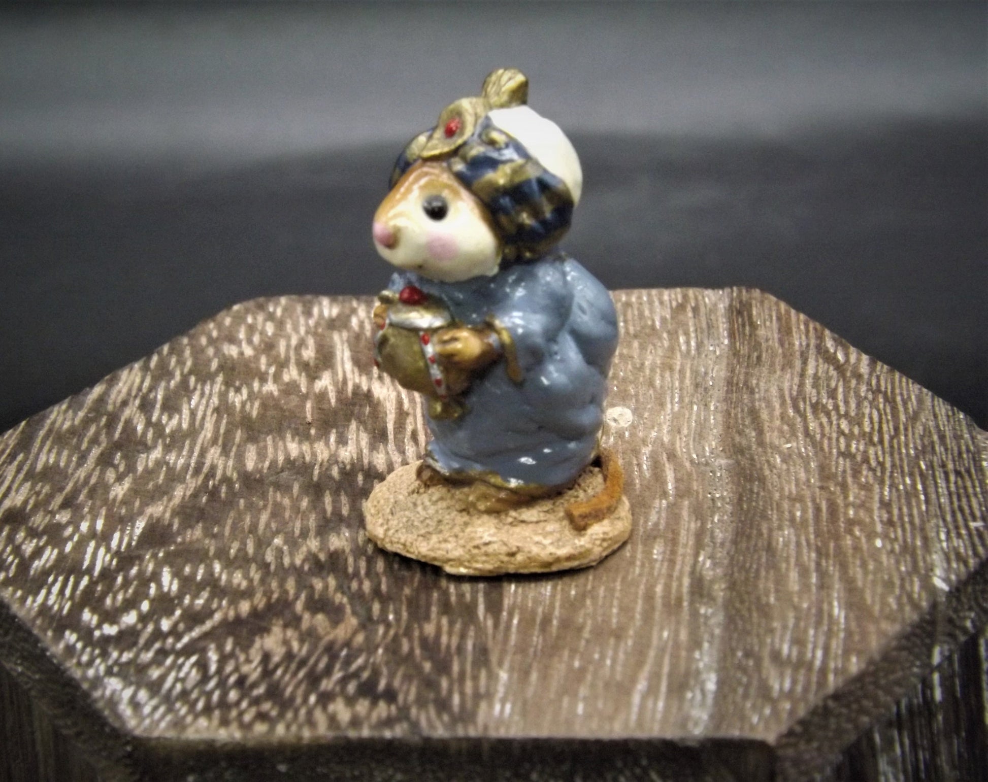 Vintage Wee Forest Folk Mouse Figurine: Wise Man with Turban, 1987
