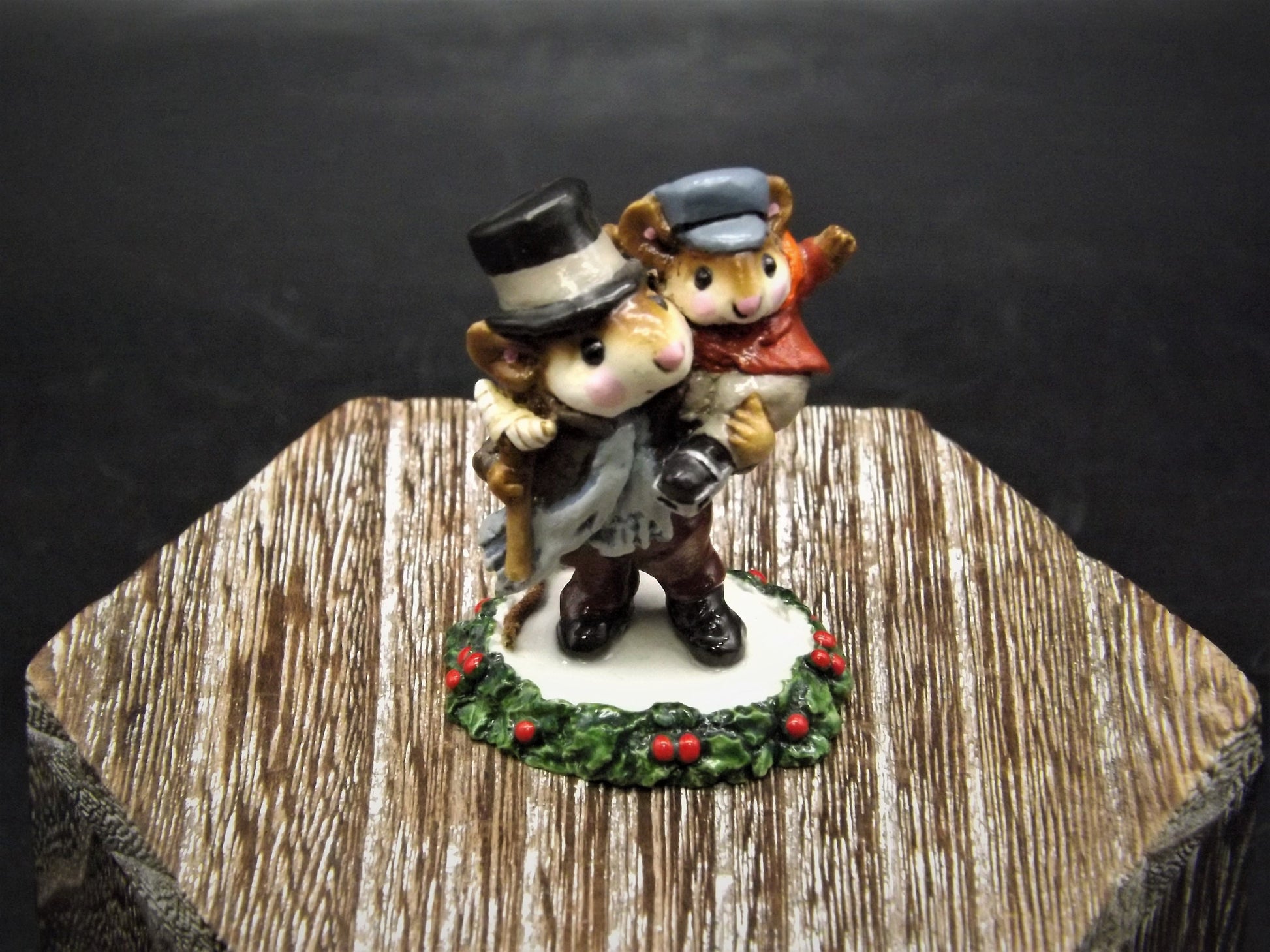 Vintage Wee Forest Folk Figurine: Bob Cratchit and Tiny Tim, 1987