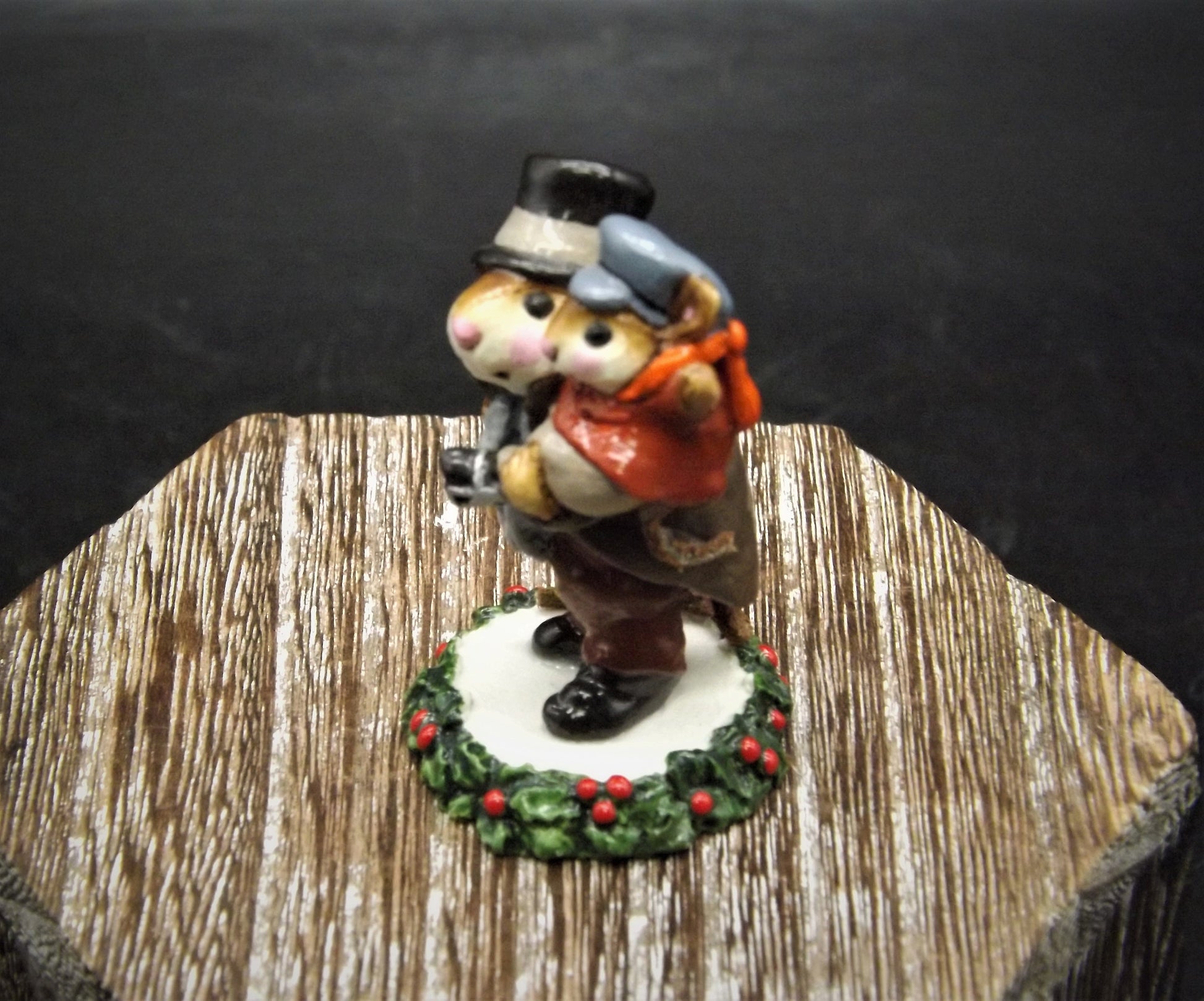 Vintage Wee Forest Folk Figurine: Bob Cratchit and Tiny Tim, 1987