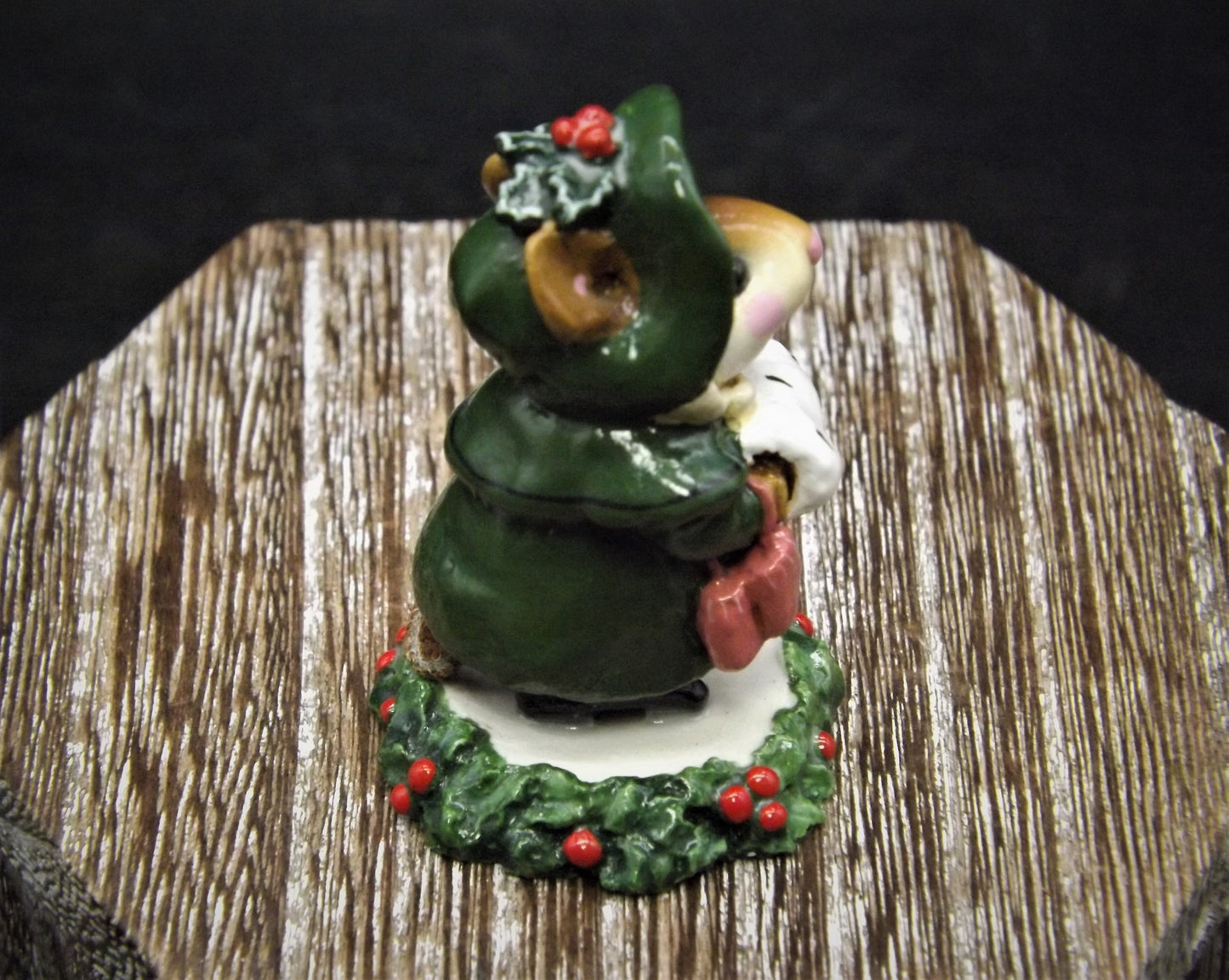 Vintage 1987 Wee Forest Folk "Miss Noel" Christmas Mouse Figurine