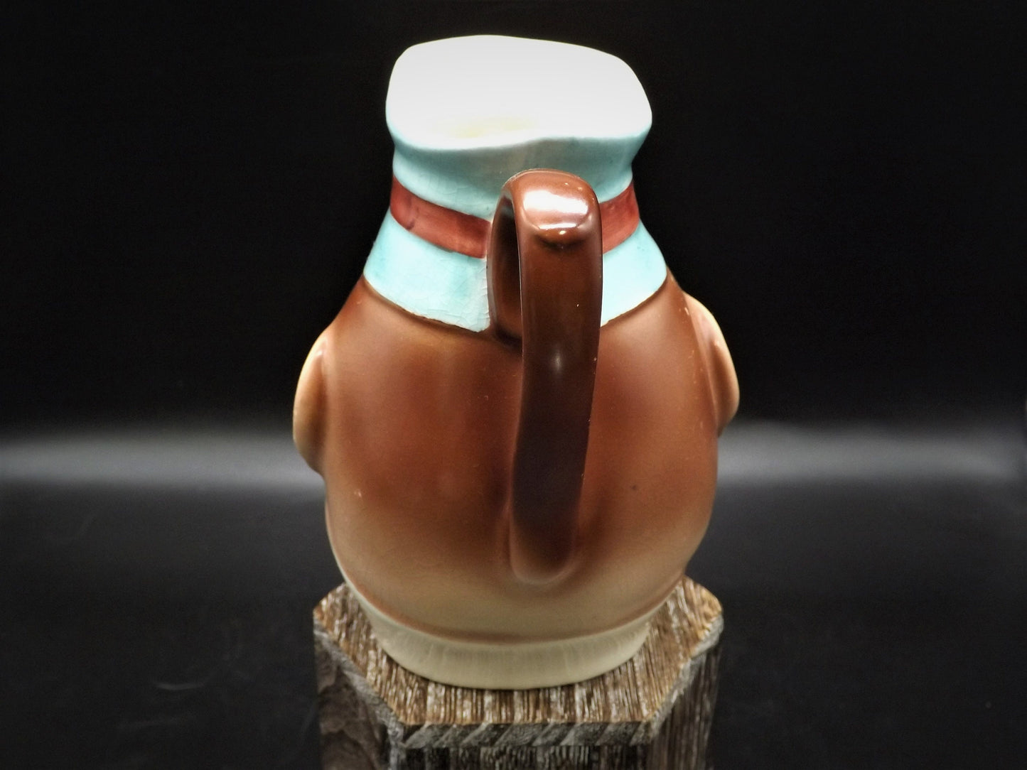 Sarreguermines Majolica Pitcher: 1880s Bow-Tied Gentleman