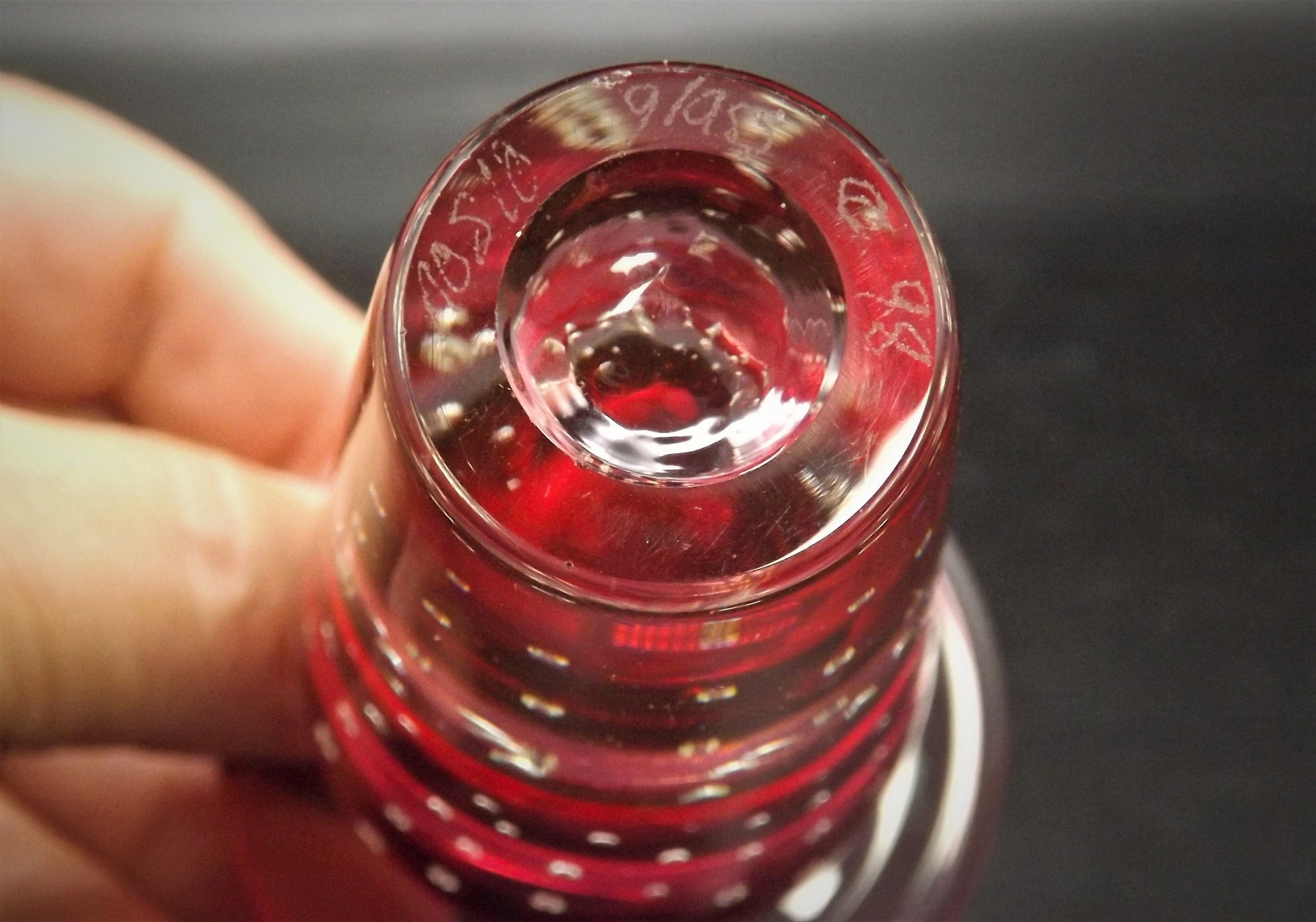 Closeout Sale! Vintage Noslo Glass Paperweight Perfume Bottle. Beautiful piece for a gift or to enjoy.