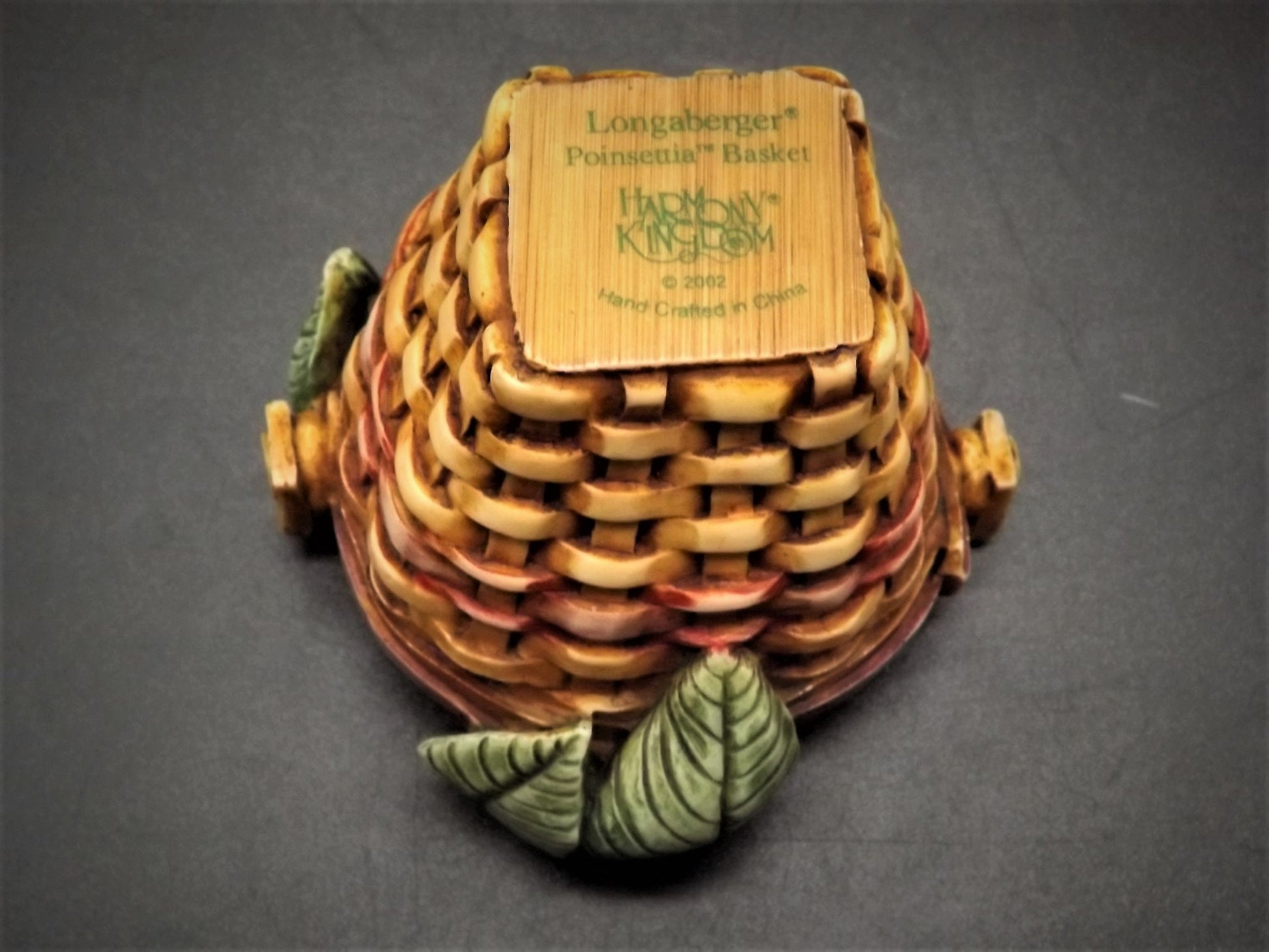 Harmony Kingdom Longaberger Poinsettia Basket Treasure Jest - Limited Edition