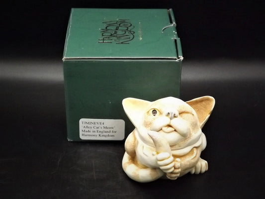 Closeout Sale! Retired 1999 Harmony Kingdom "Alley Cat's Meow" piece Excellent condition with original box, No damage to ear!