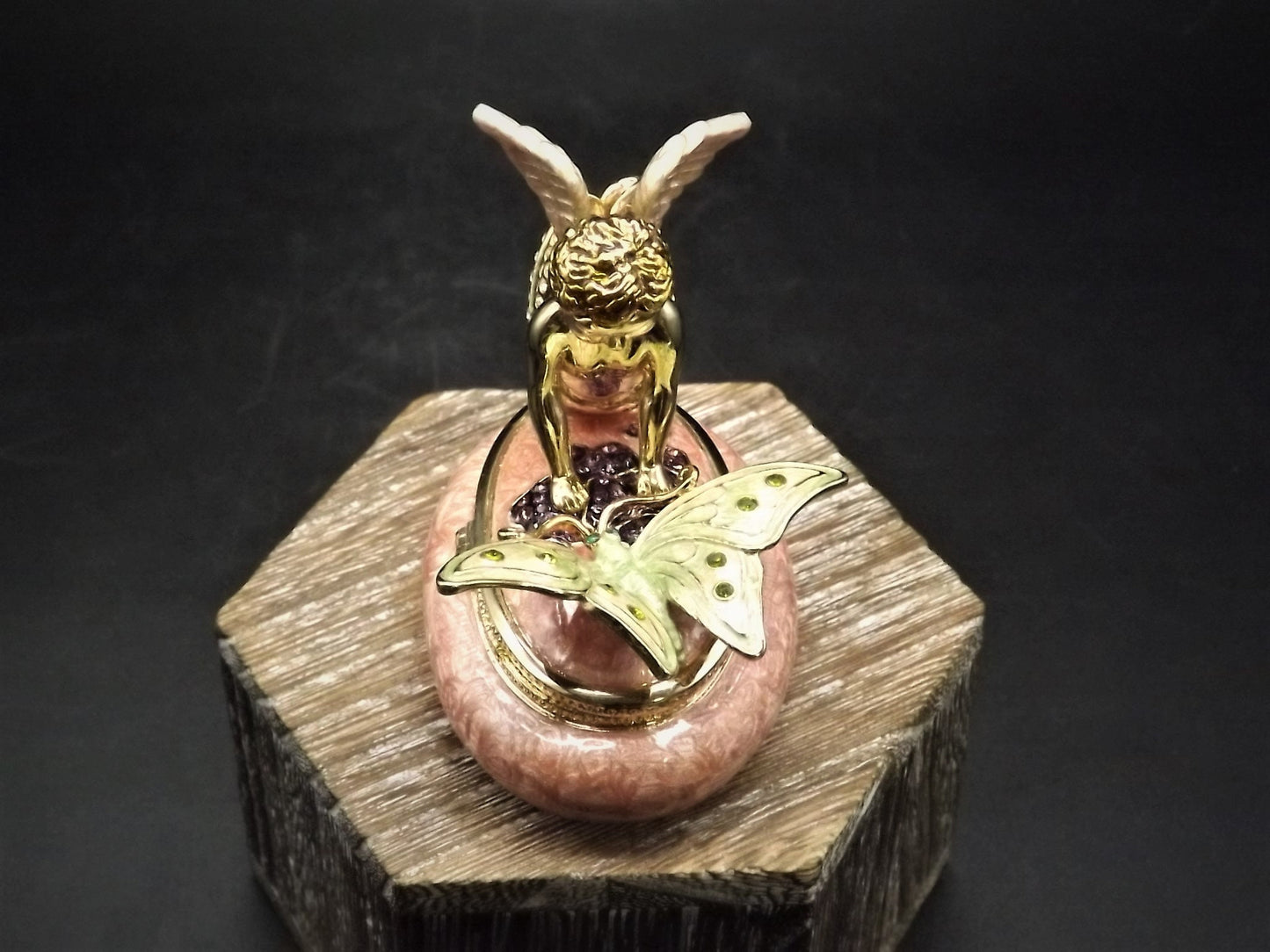 Carucci Enameled Butterfly Angel Trinket Box with Crystals