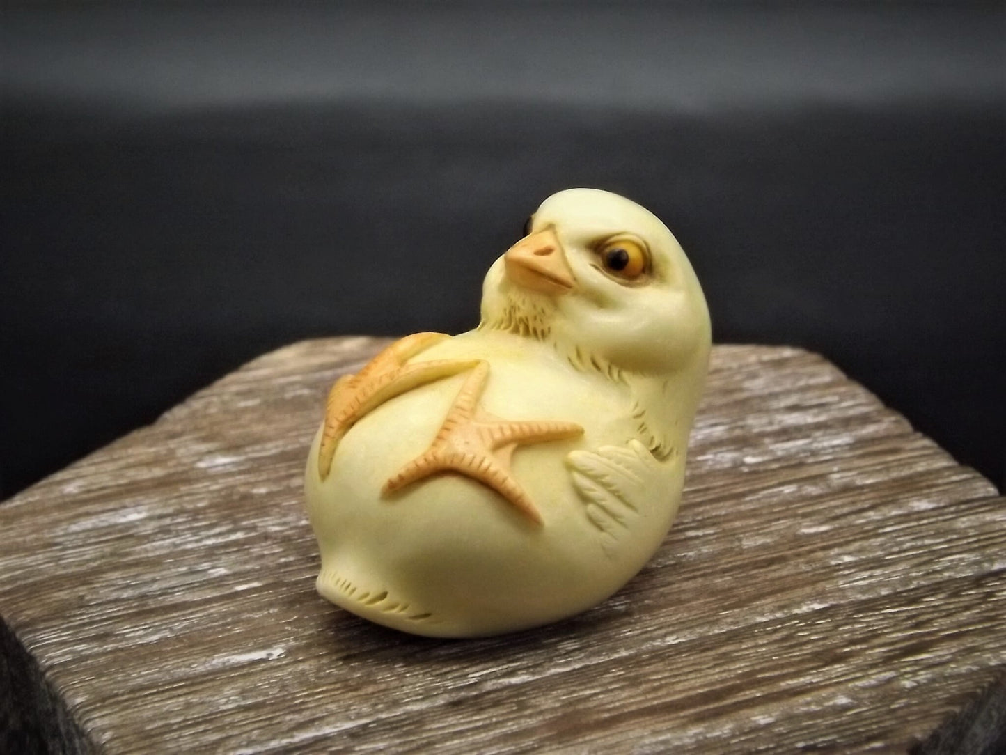 Adam Binder Palm Charm Netsuke series "Yellow Chick" Limited Edition of only 1200 pieces made. With original box No COA. Excellent shape