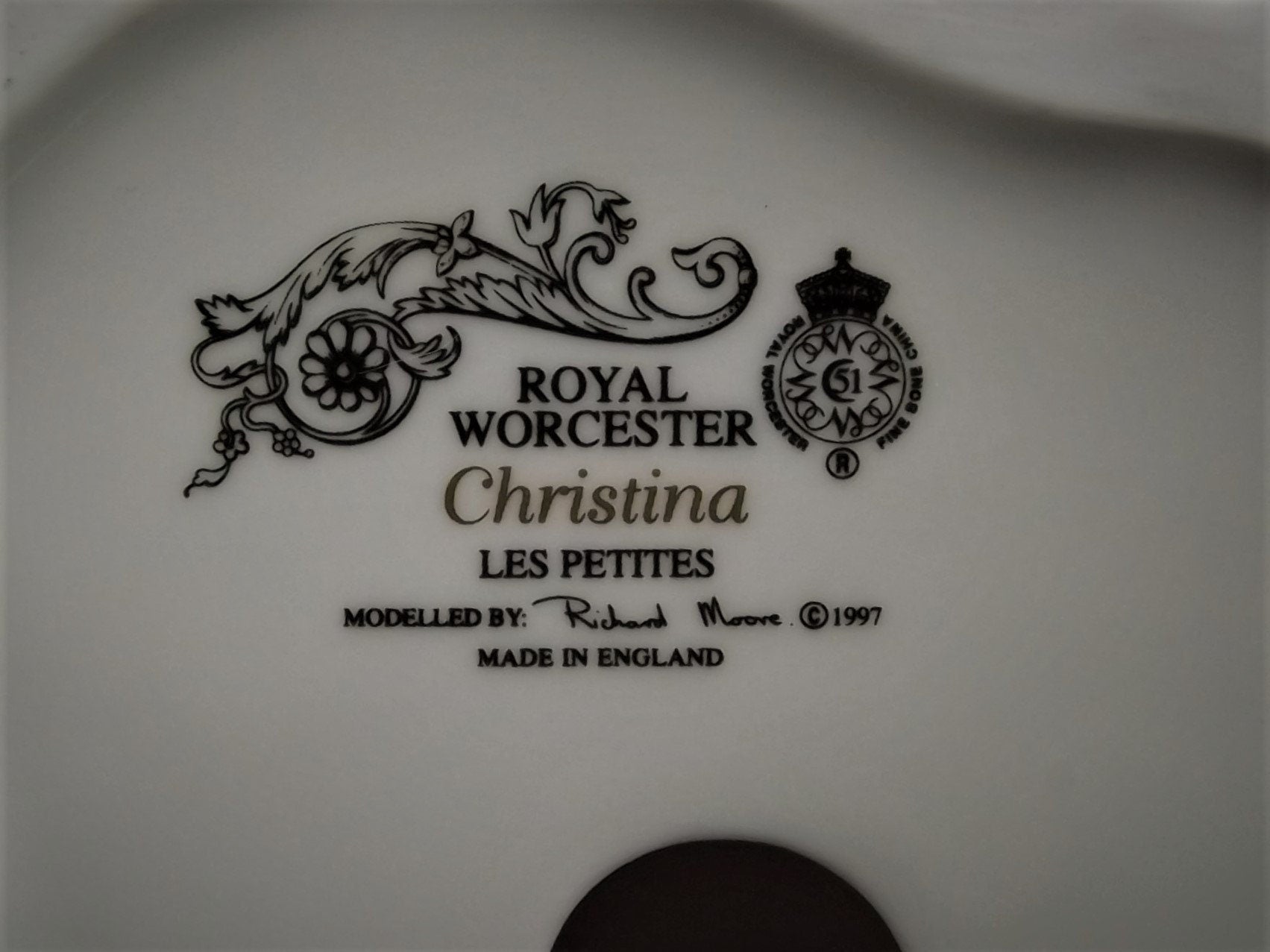 Vintage Royal Worcester "Christina" Figurine: Les Petites Bone China, England