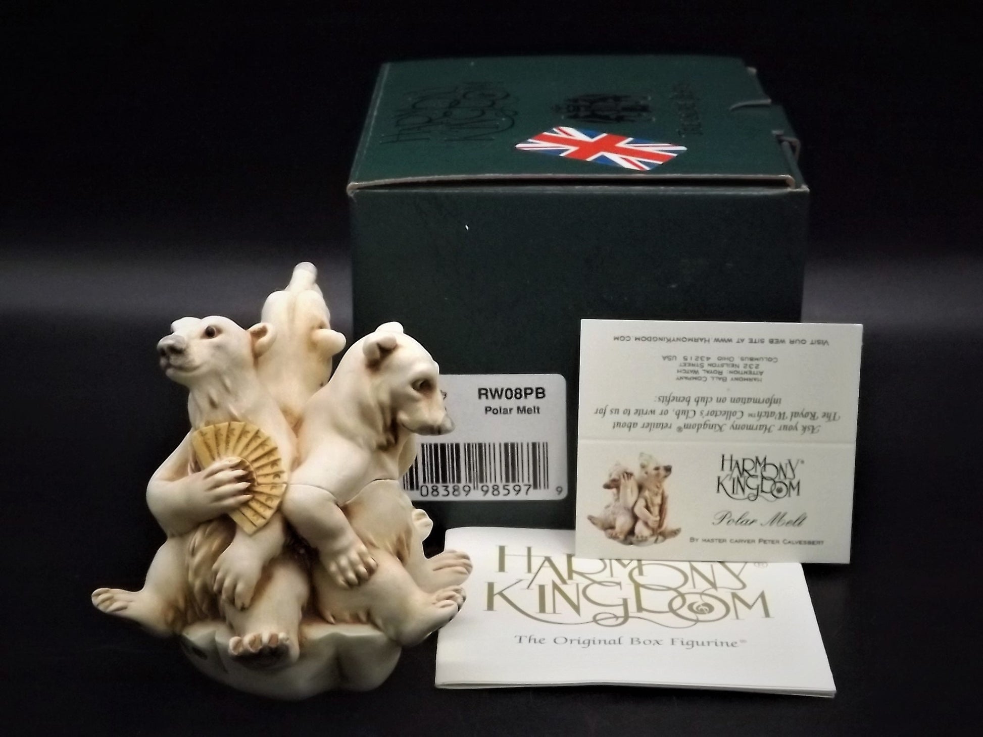 Vintage Harmony Kingdom "Polar Melt" Polar Bears piece Excellent condition with original box and COA. Item RWO8PB Limited Edition 534 pieces