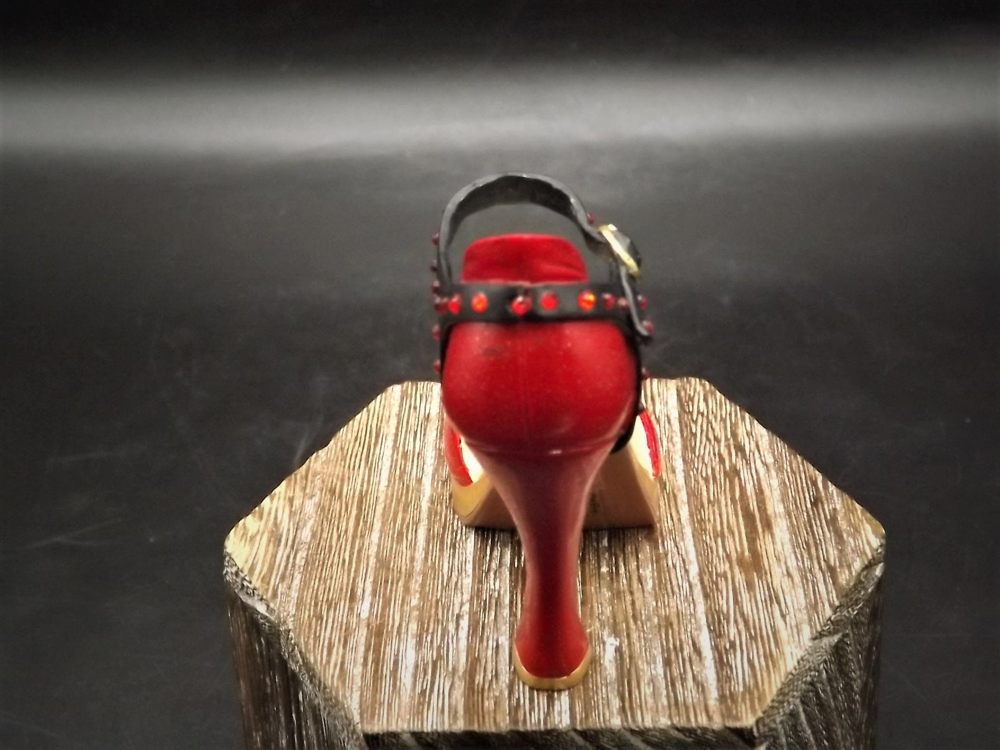 Closeout Sale! Vintage Just the Right Shoe by Raine "On Fire" miniature shoe collectible with original box. Item #25524