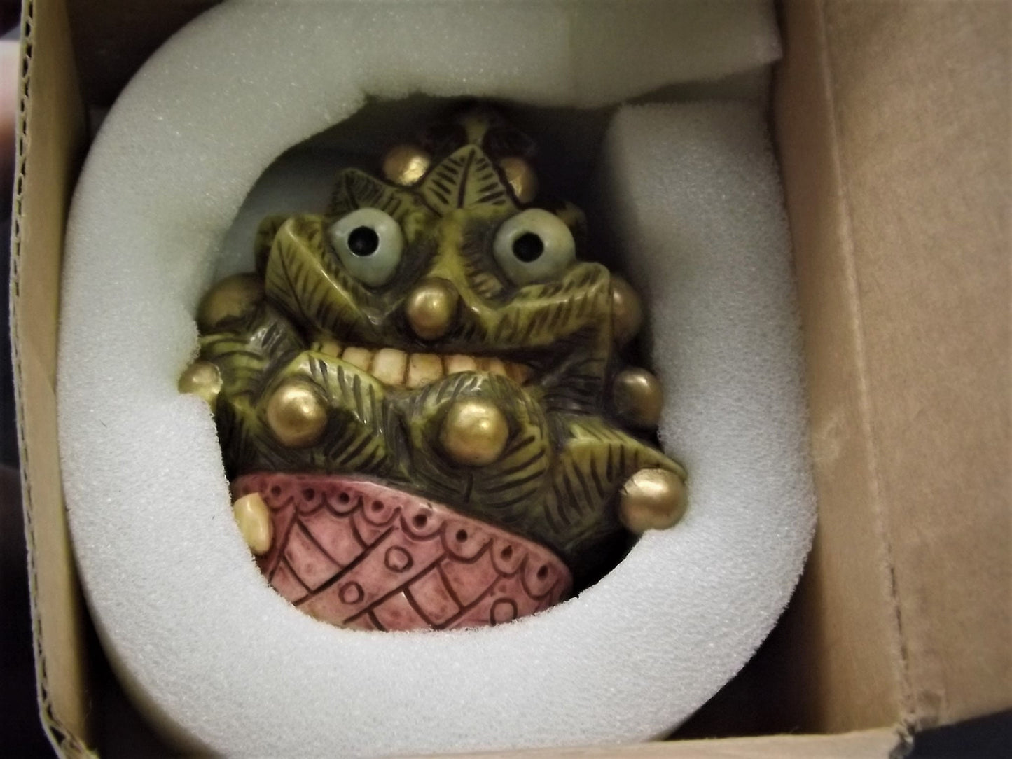 Harmony Kingdom Pot Bellys "Green Gleamer" Christmas tree Figurine with original box and COA. Excellent condition!