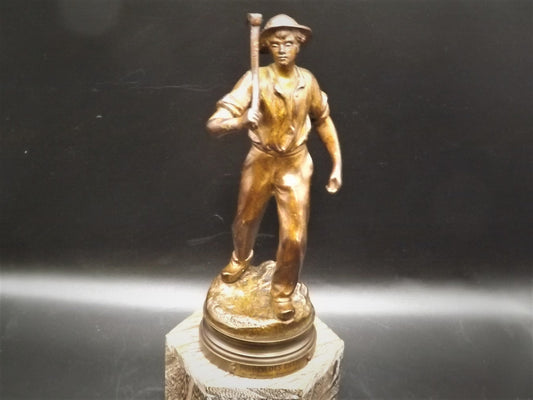 Vintage Maurice Constant (1892-1970) Bronze "Retour Des Champs" (Return from the fields) statue circa 1930's This piece is in great shape.