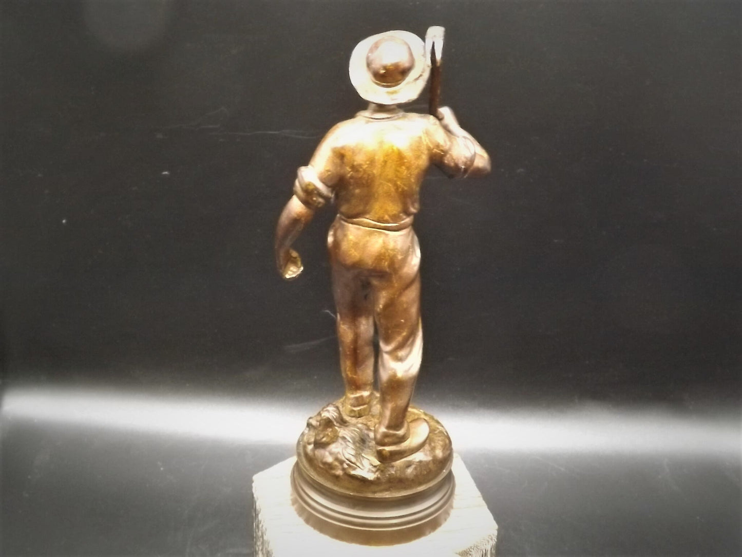 Vintage Maurice Constant (1892-1970) Bronze "Retour Des Champs" (Return from the fields) statue circa 1930's This piece is in great shape.