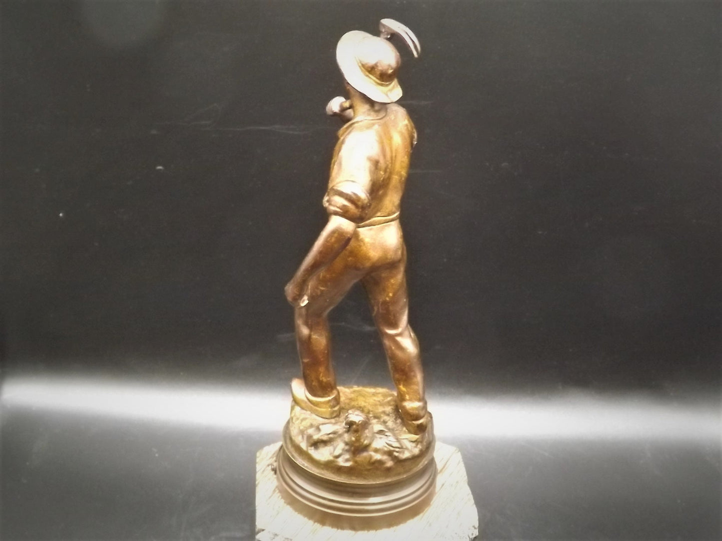 Vintage Maurice Constant (1892-1970) Bronze "Retour Des Champs" (Return from the fields) statue circa 1930's This piece is in great shape.