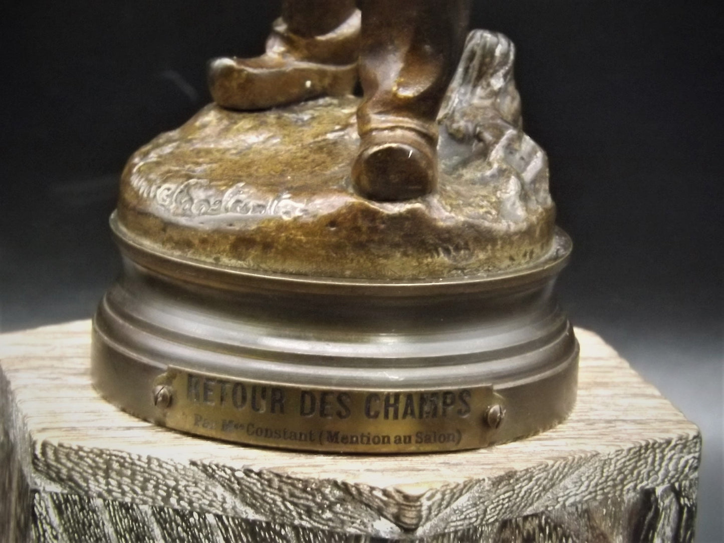 Vintage Maurice Constant (1892-1970) Bronze "Retour Des Champs" (Return from the fields) statue circa 1930's This piece is in great shape.