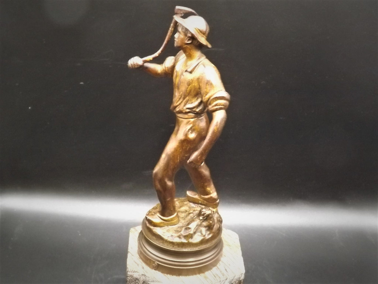 Vintage Maurice Constant (1892-1970) Bronze "Retour Des Champs" (Return from the fields) statue circa 1930's This piece is in great shape.