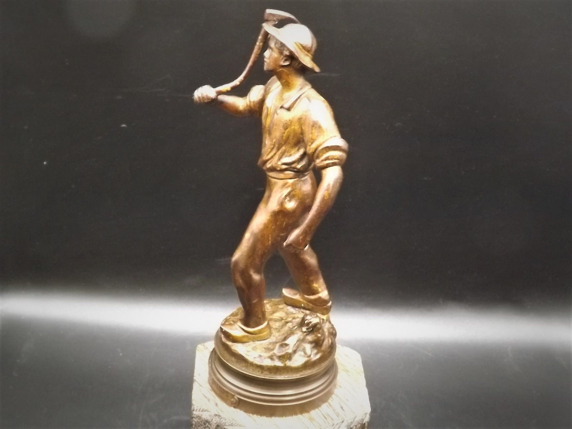 Vintage Maurice Constant (1892-1970) Bronze "Retour Des Champs" (Return from the fields) statue circa 1930's This piece is in great shape.