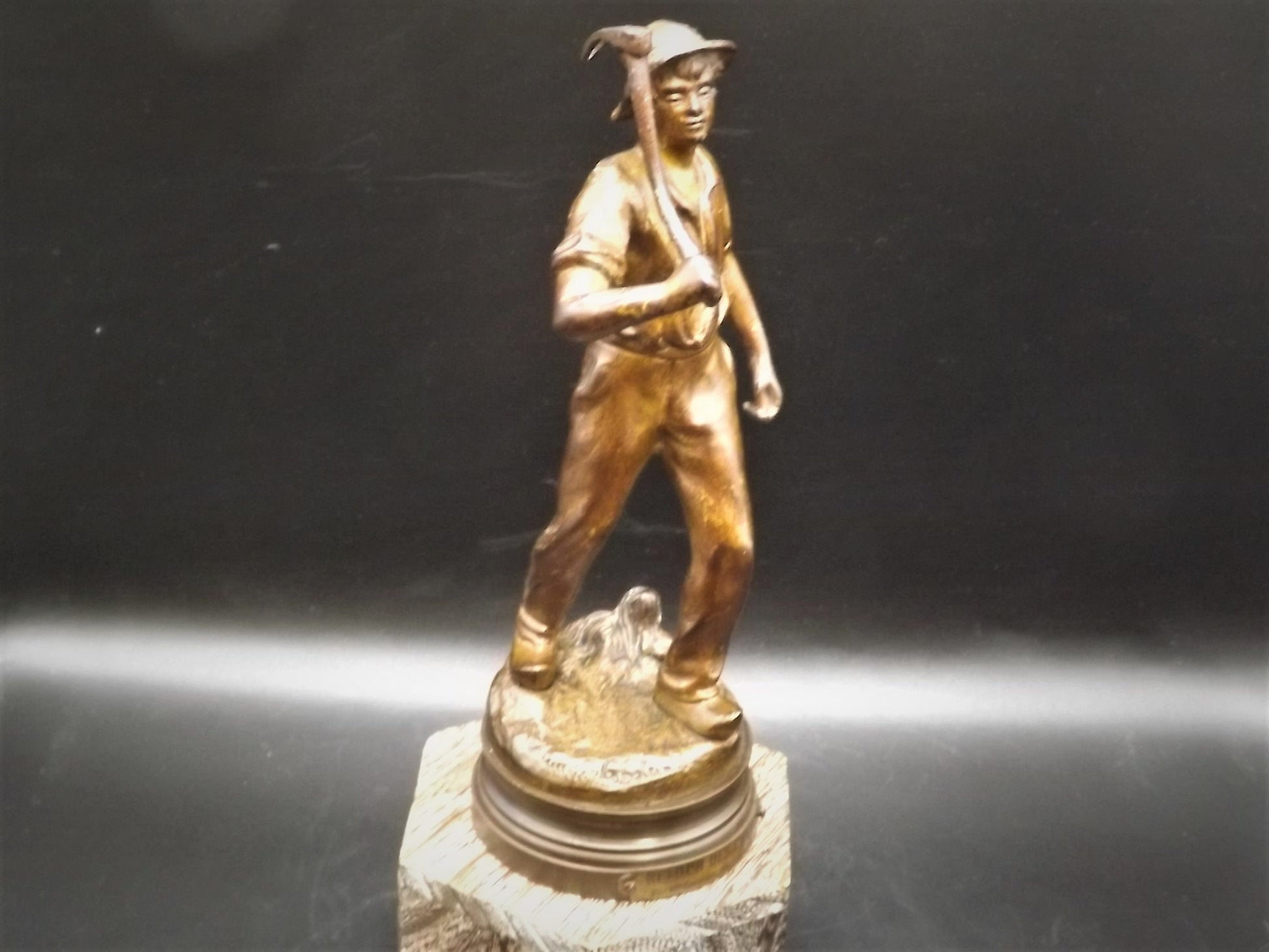 Vintage Maurice Constant (1892-1970) Bronze "Retour Des Champs" (Return from the fields) statue circa 1930's This piece is in great shape.