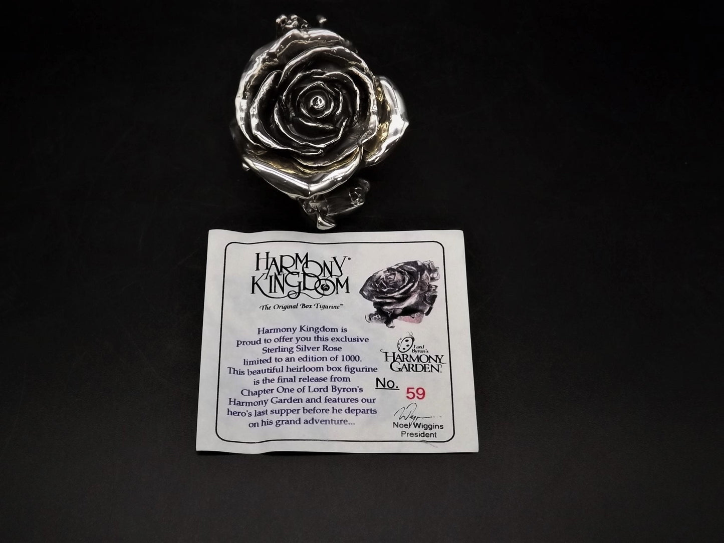 Vintage 1997 Harmony Kingdom LE #59/1000 Sterling Rose. .925 silver Figurine Excellent condition with original box and COA. Very rare!