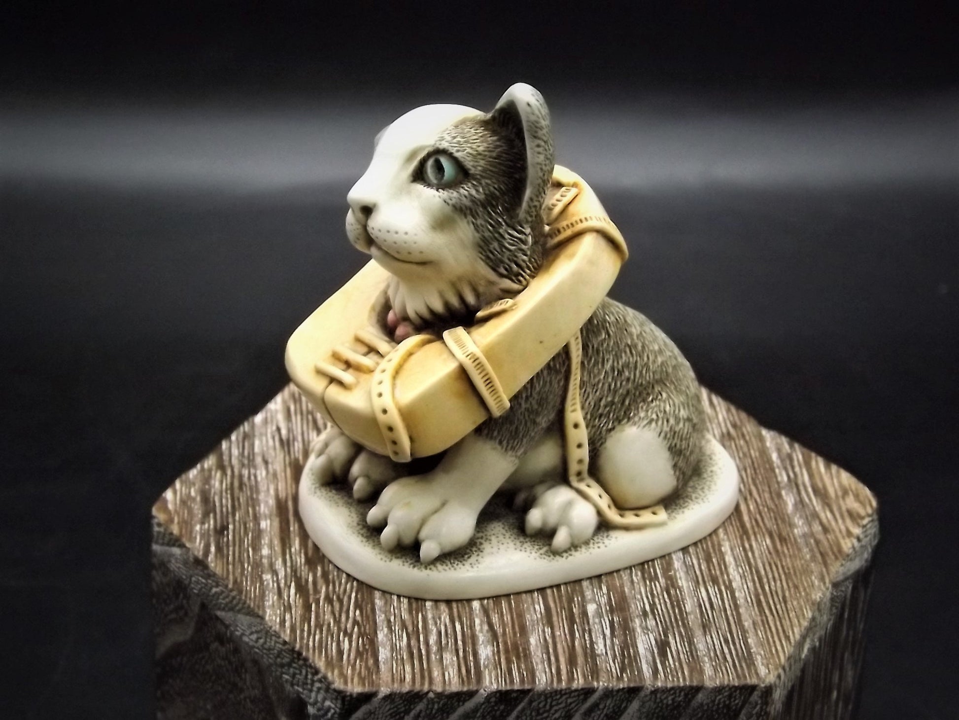 Retired 1999 Harmony Kingdom "Crooze Cat" Solid Body limited edition of 739 pieces Excellent condition with original box and COA.